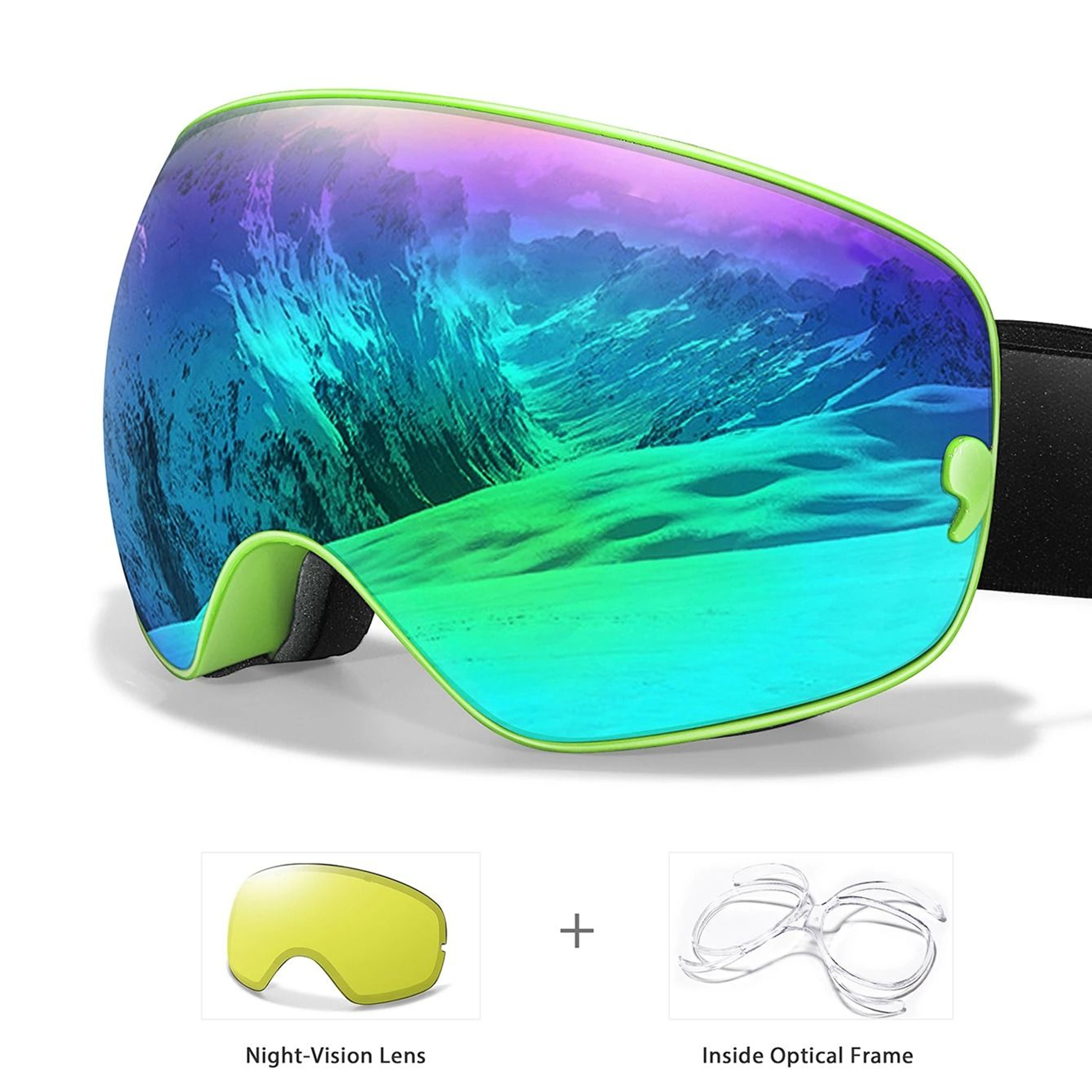 Anti Fog Ski Goggles With UV400 Protection And Night Lens 5