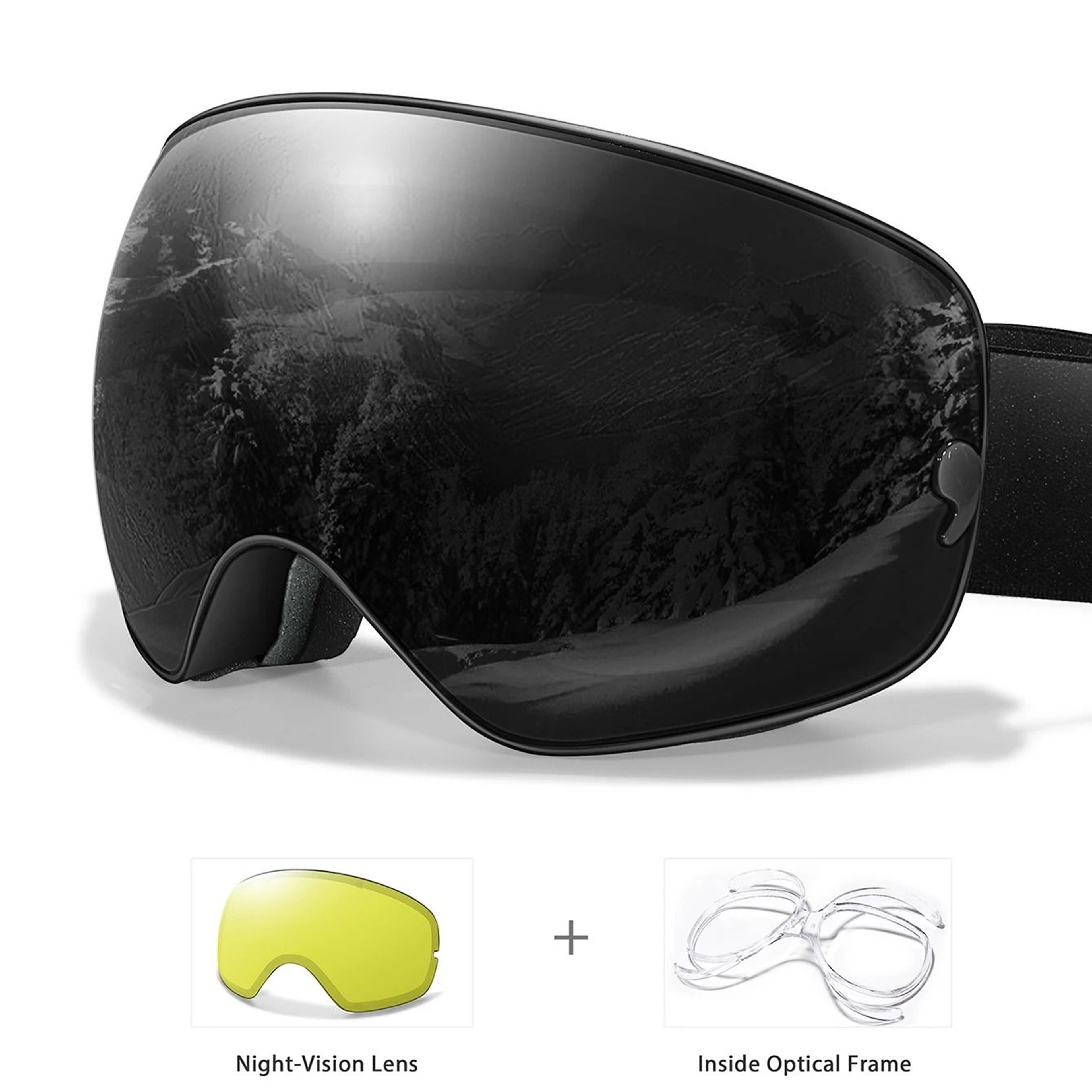 Anti Fog Ski Goggles With UV400 Protection And Night Lens 7