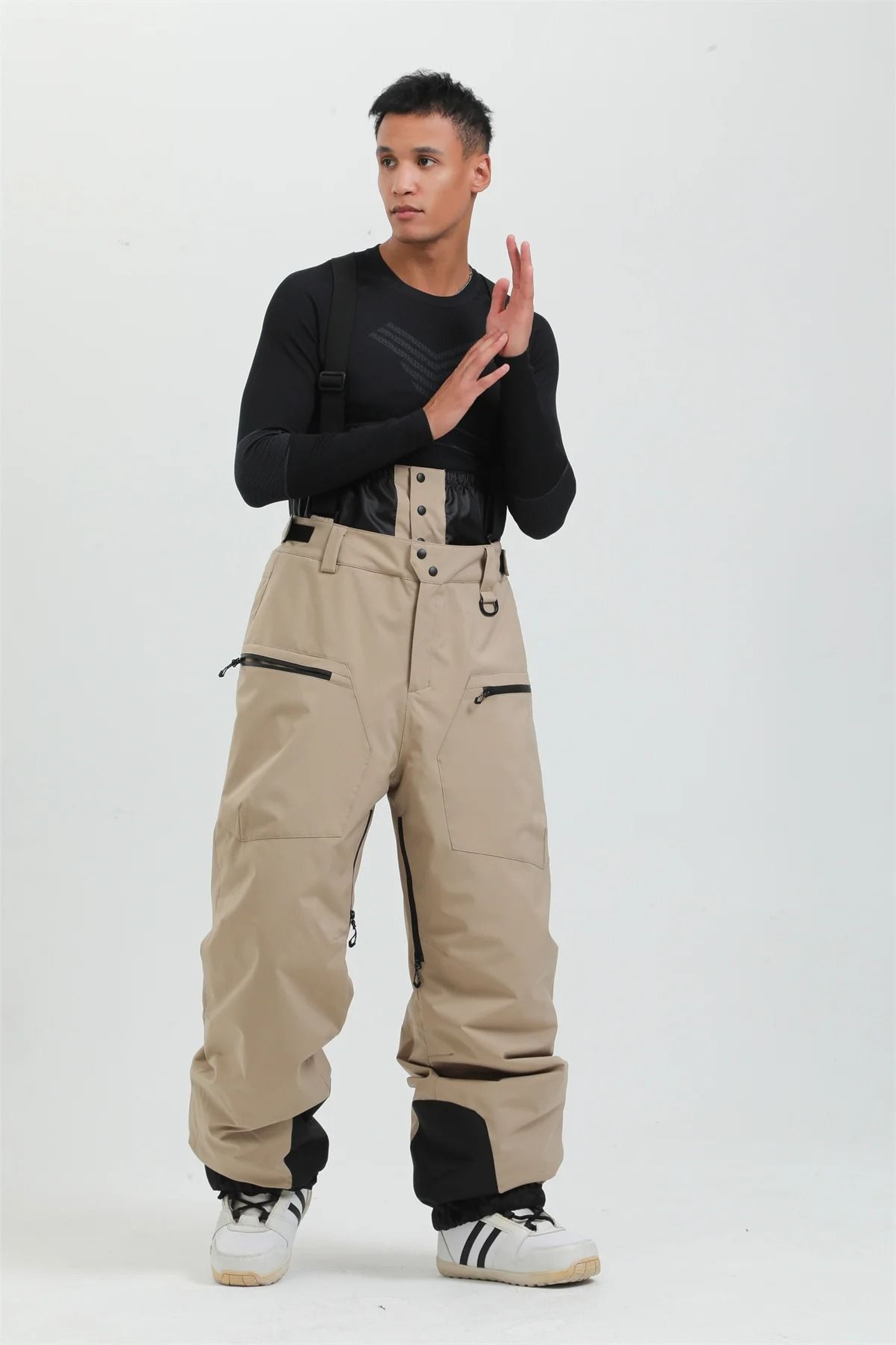 Womens Waterproof Insulated Ski Pants With Suspenders Warm Winter Snowboard Overalls 9