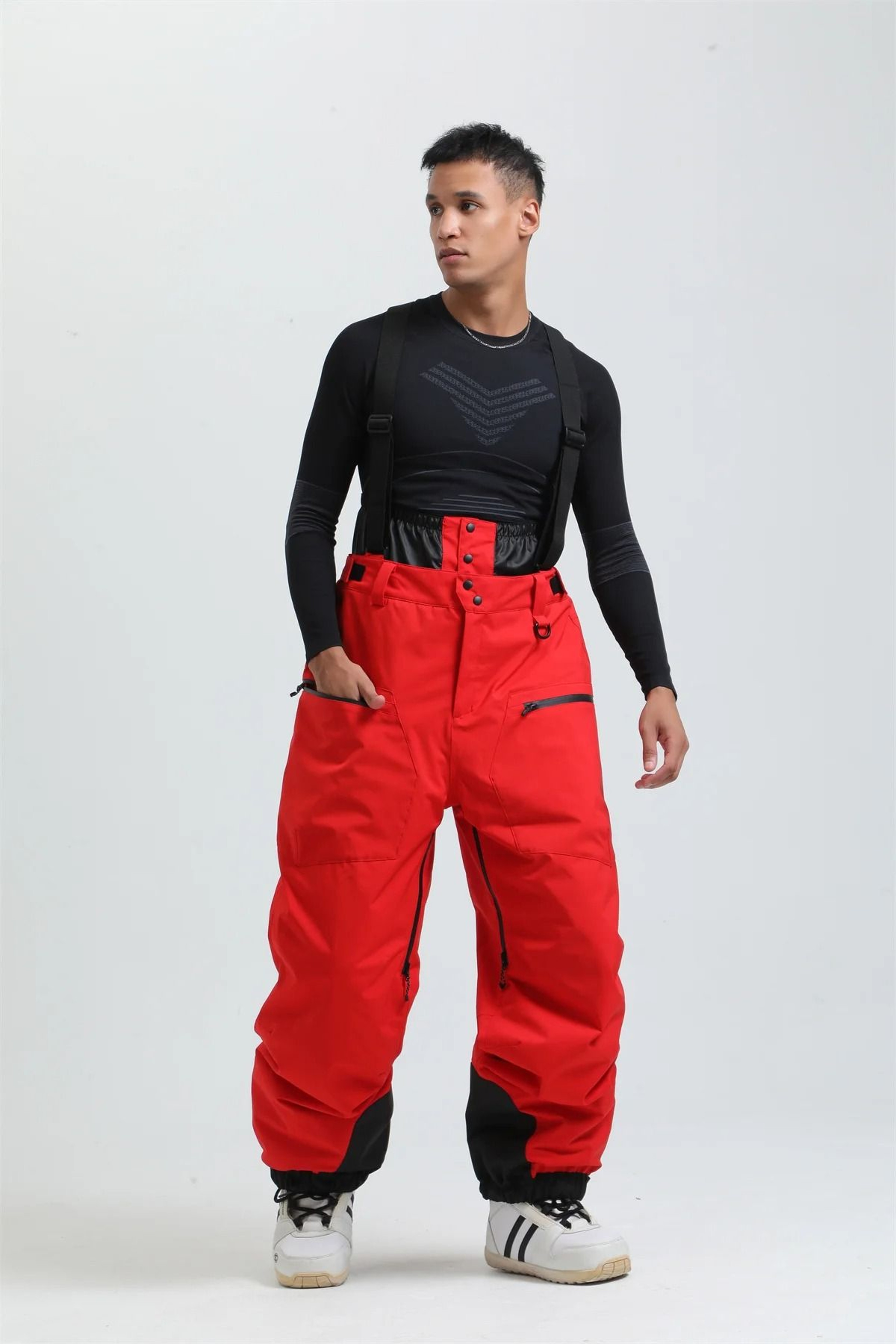Womens Waterproof Insulated Ski Pants With Suspenders Warm Winter Snowboard Overalls 11