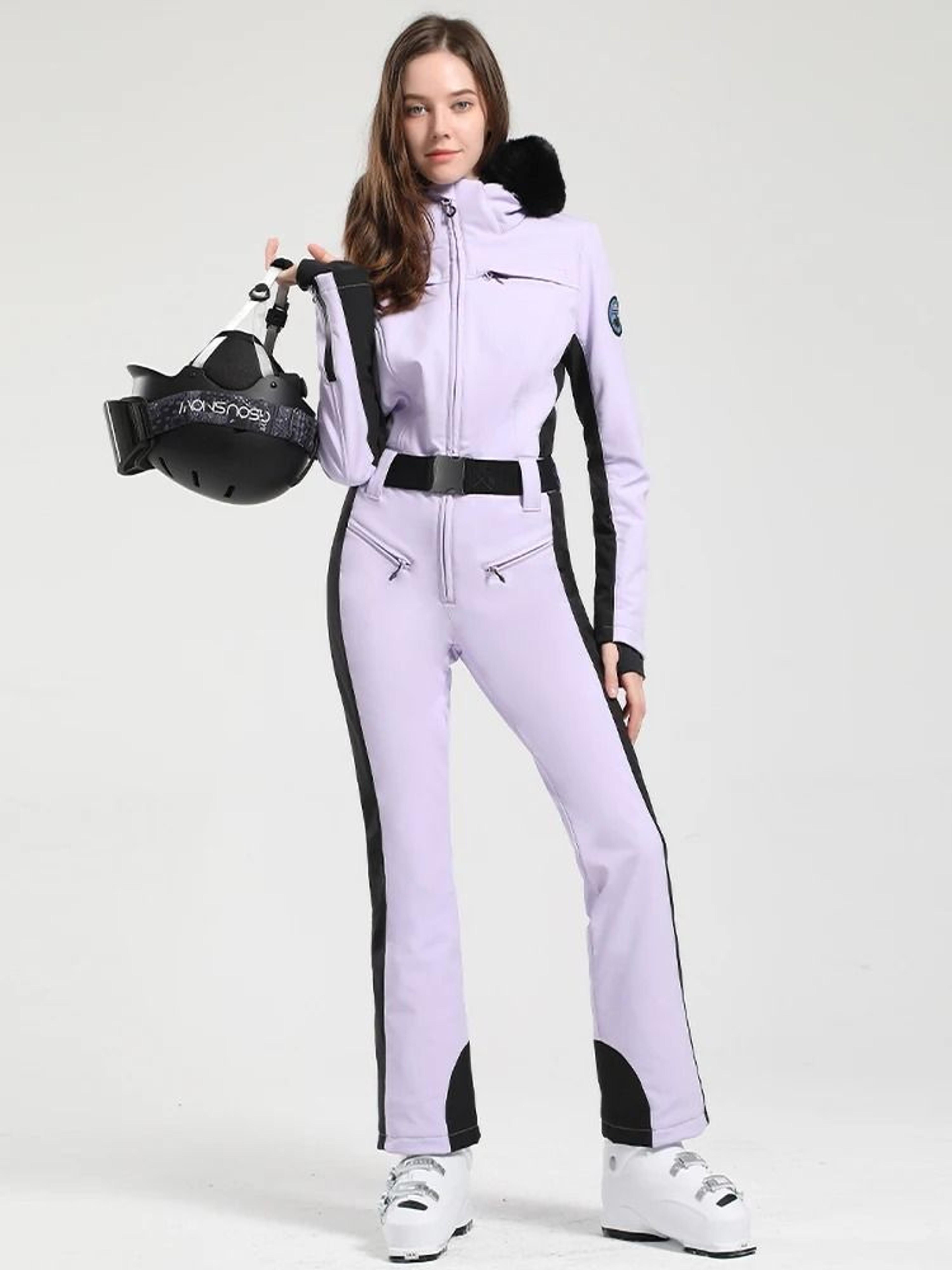 Women One Piece Ski Suit Winter Waterproof Windproof Thick Snowboard Overalls 7