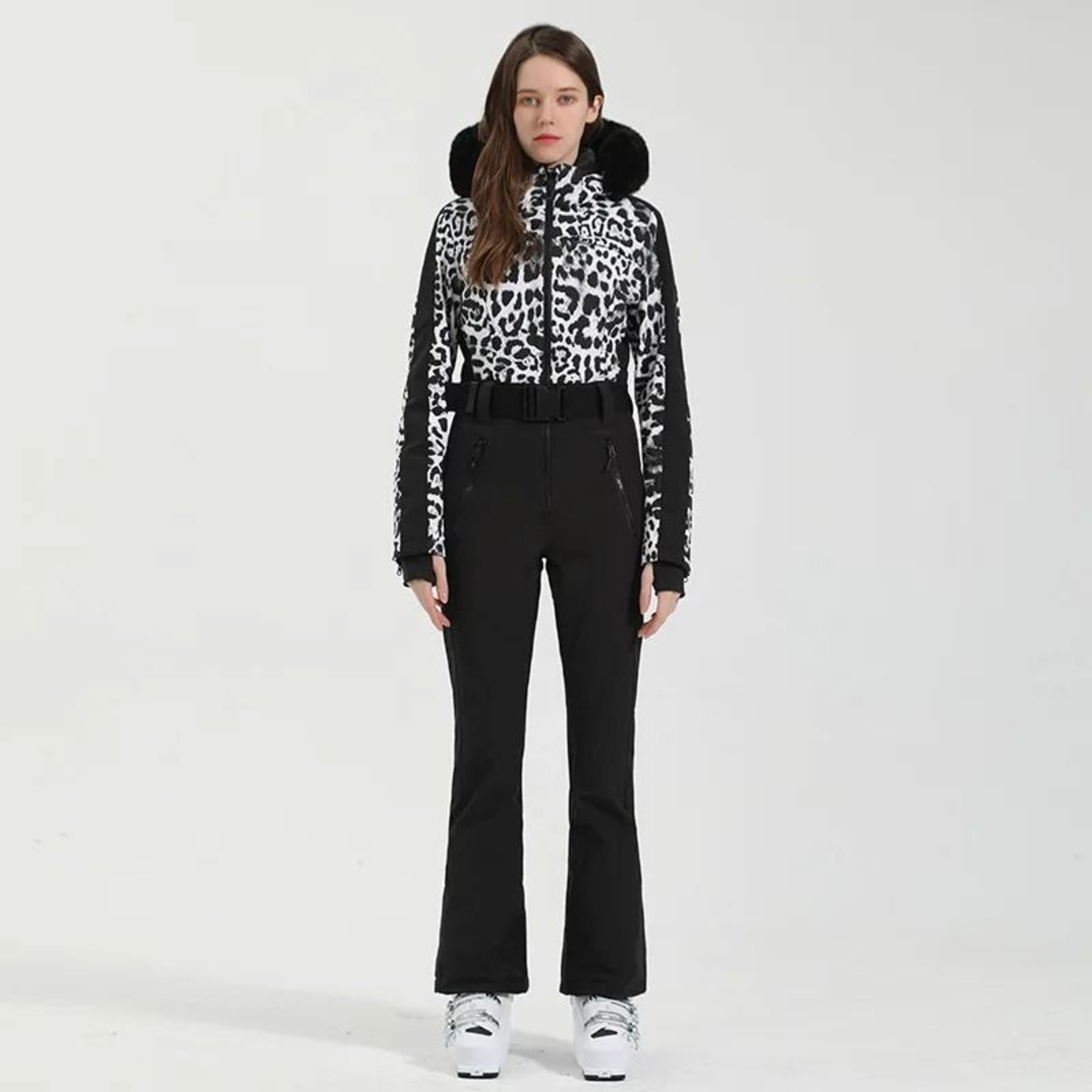 Women One Piece Ski Suit Winter Waterproof Windproof Thick Snowboard Overalls 8
