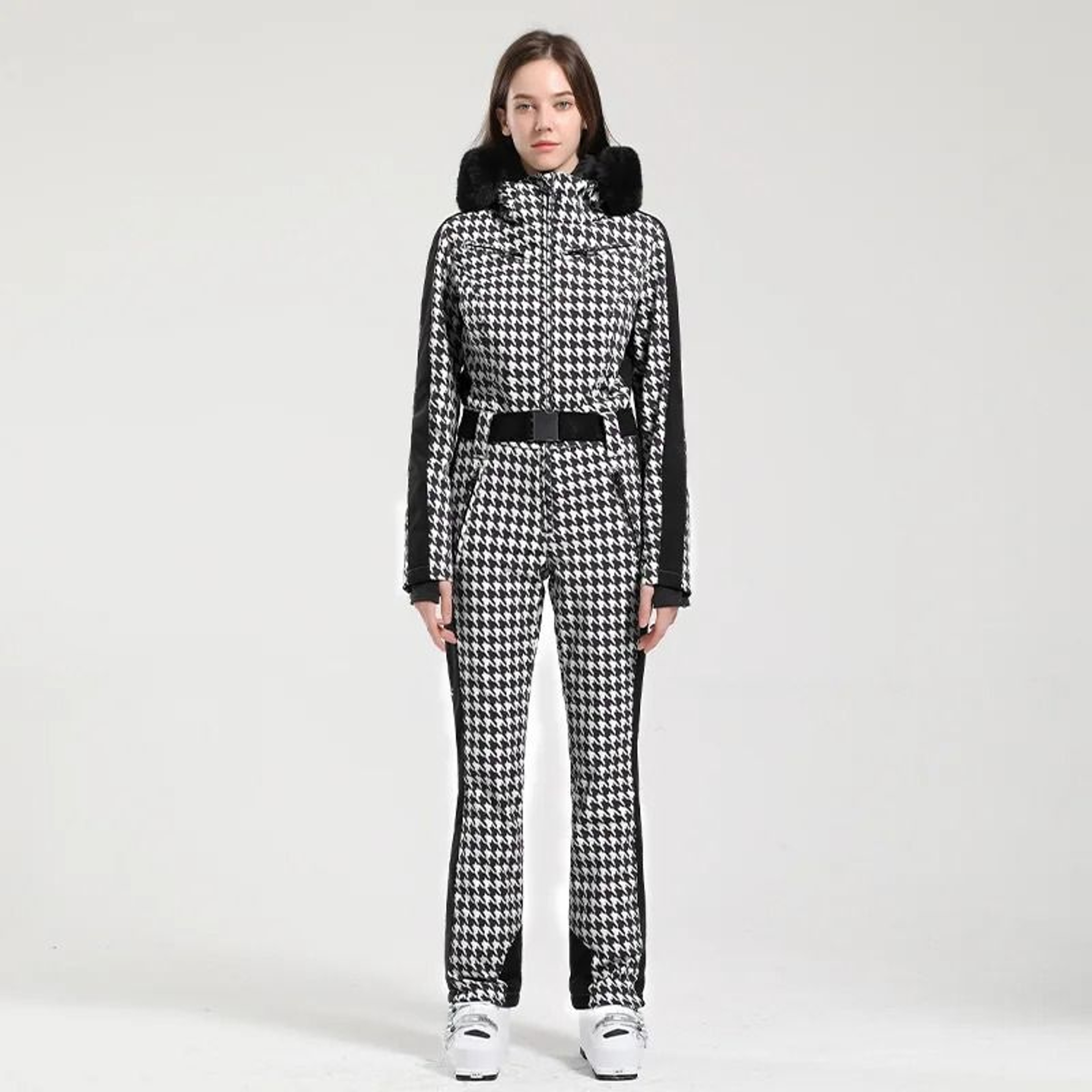 Women One Piece Ski Suit Winter Waterproof Windproof Thick Snowboard Overalls 24
