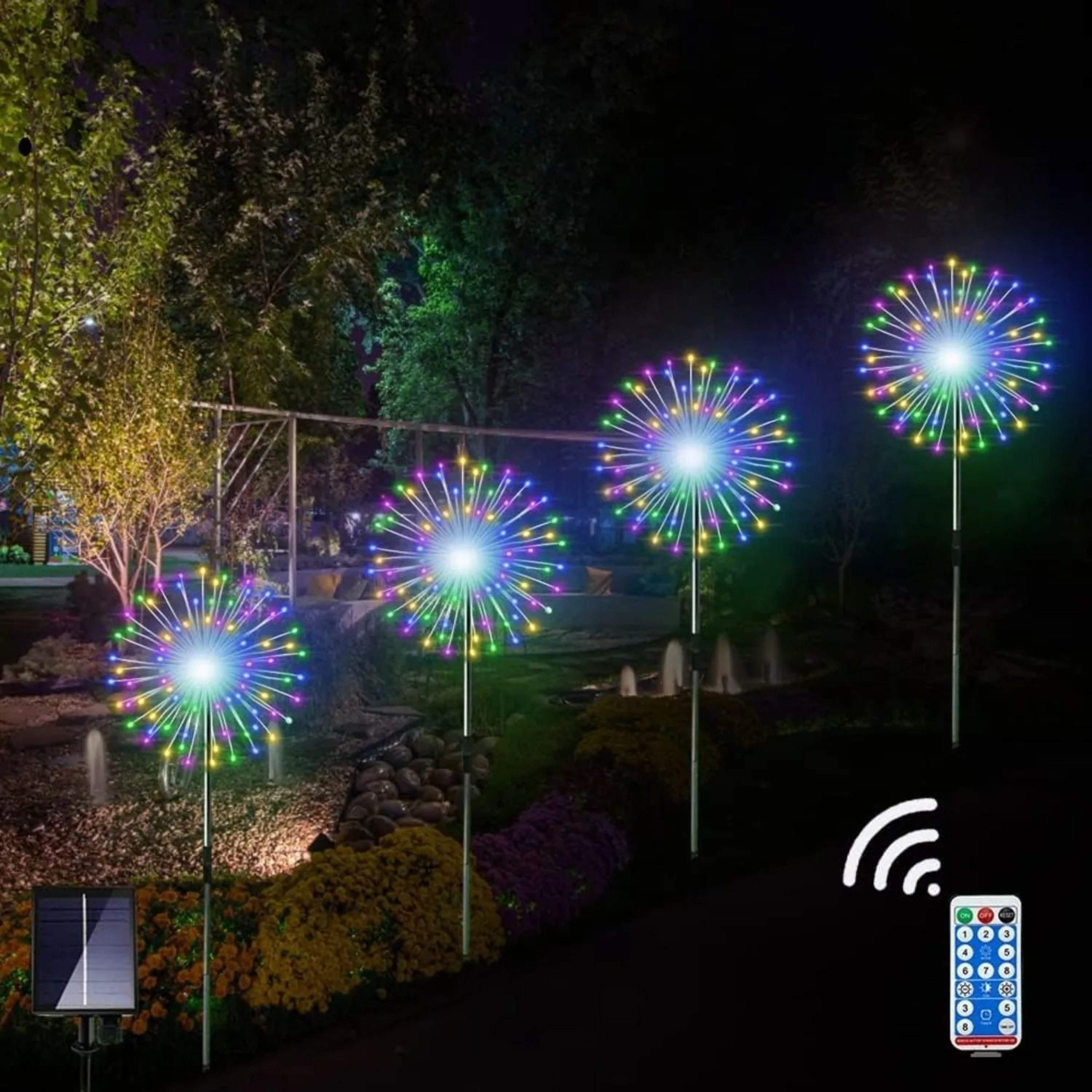 Solar Firework Garden String Lights Set 0