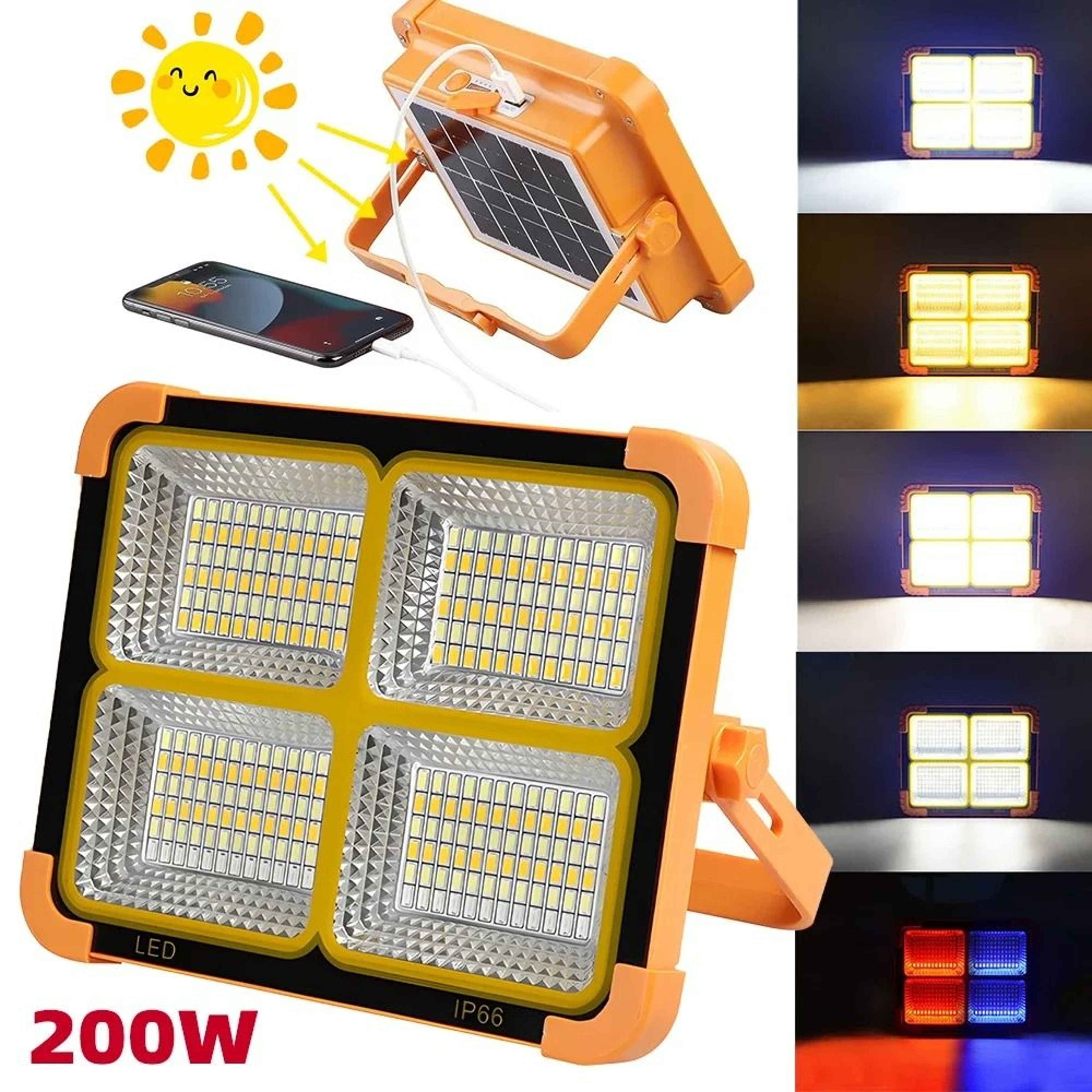 Portable Solar Rechargeable Camping Work Light 0