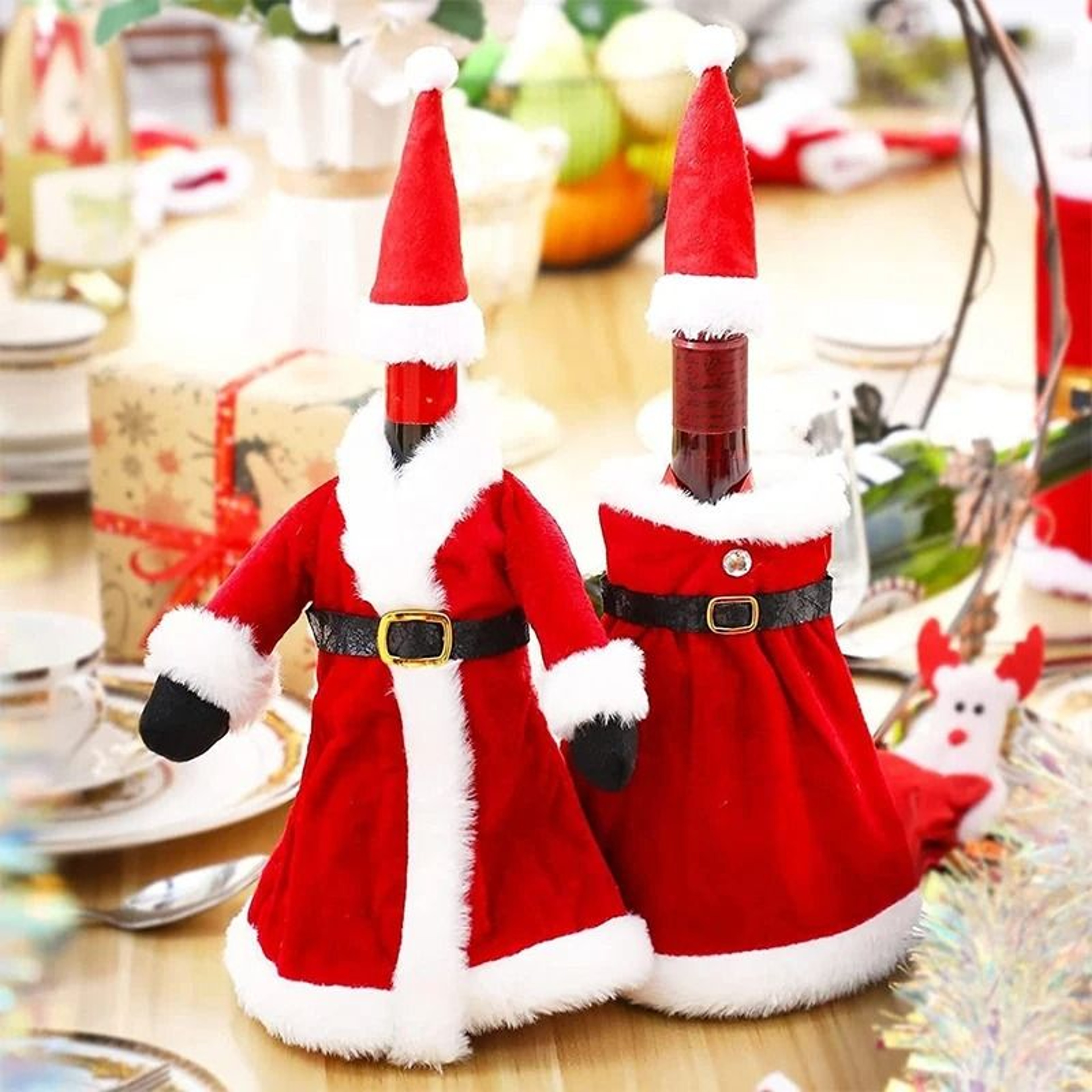 Christmas Wine Bottle Sweater Cover 0
