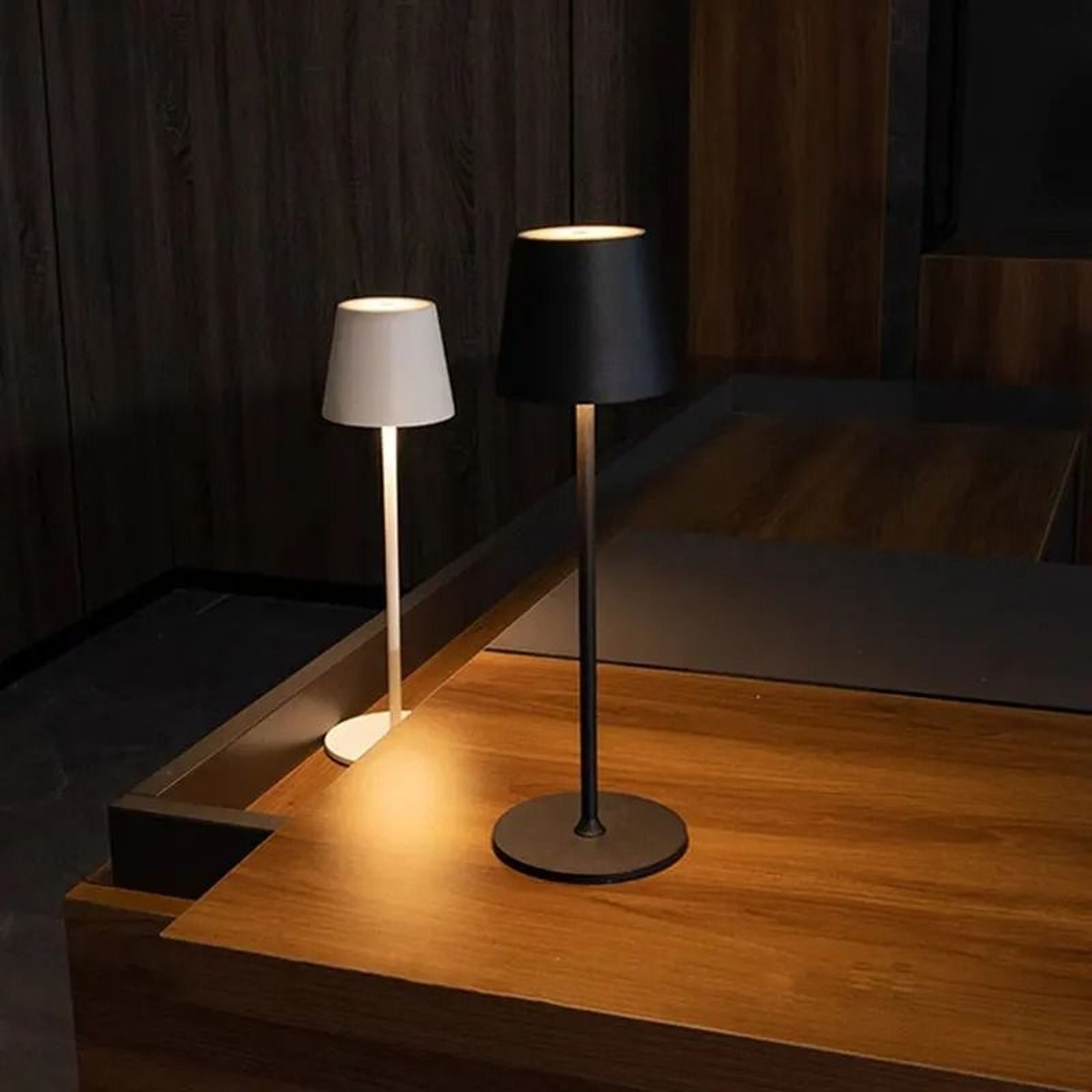 Retro LED Desk Lamp  Touch Control ThreeColor Dimmable USB Rechargeable 0