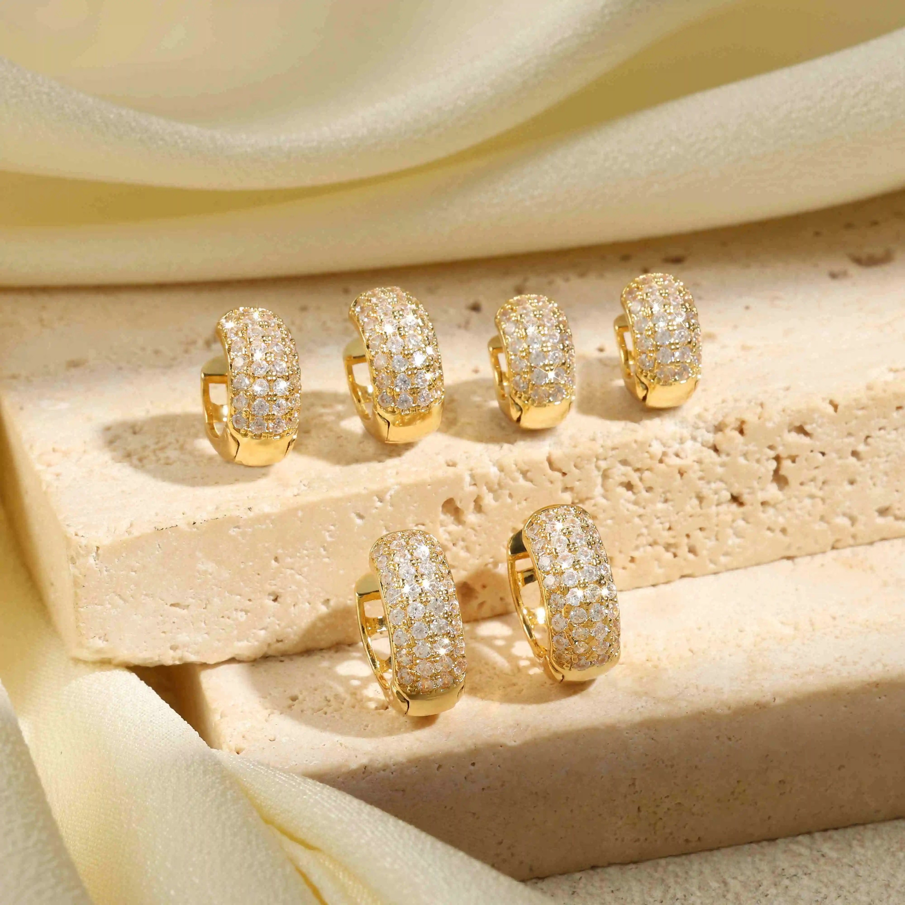 Triple Heart Cubic Zirconia Hoop Earrings 2