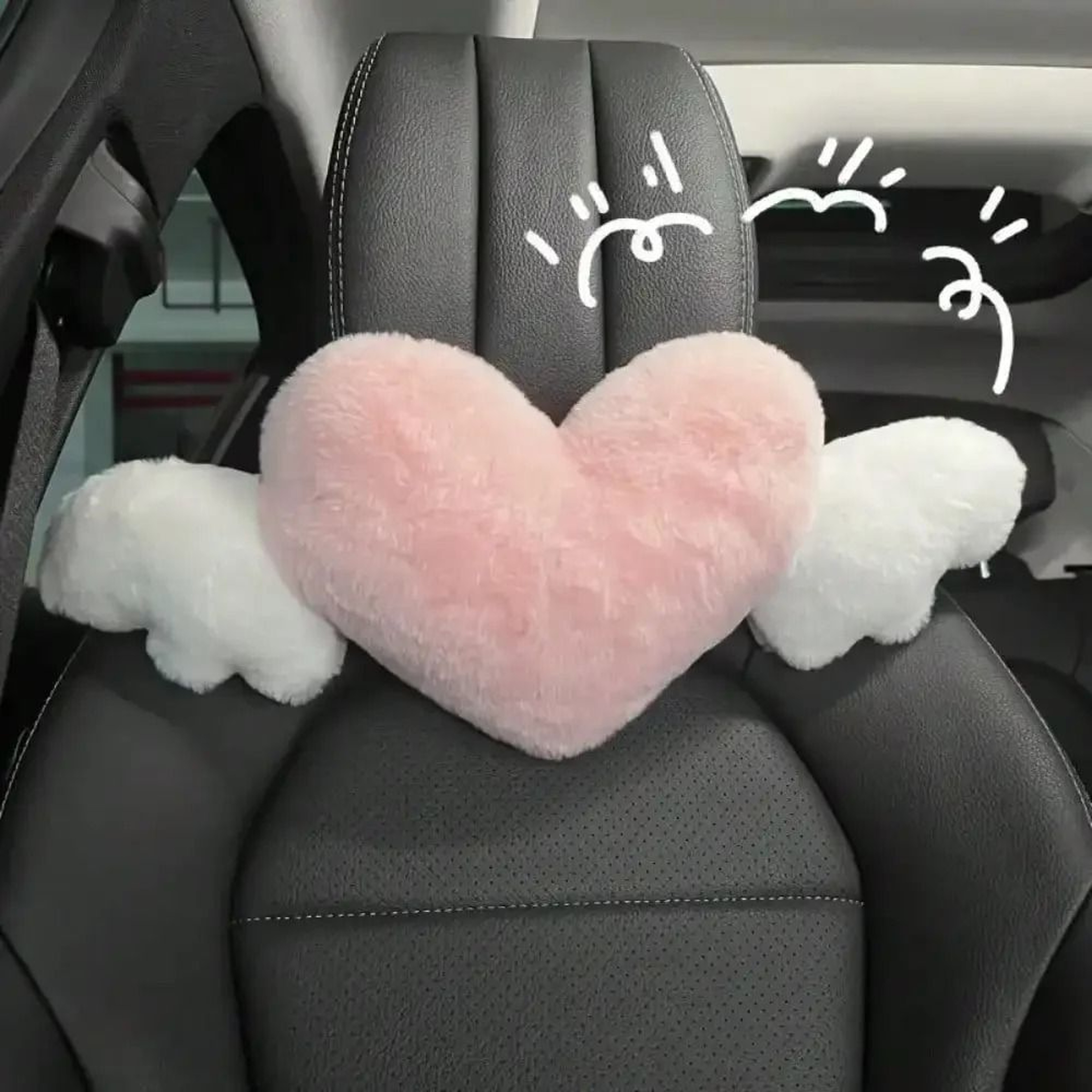 Love Wings Car Headrest Plush Pillow 2
