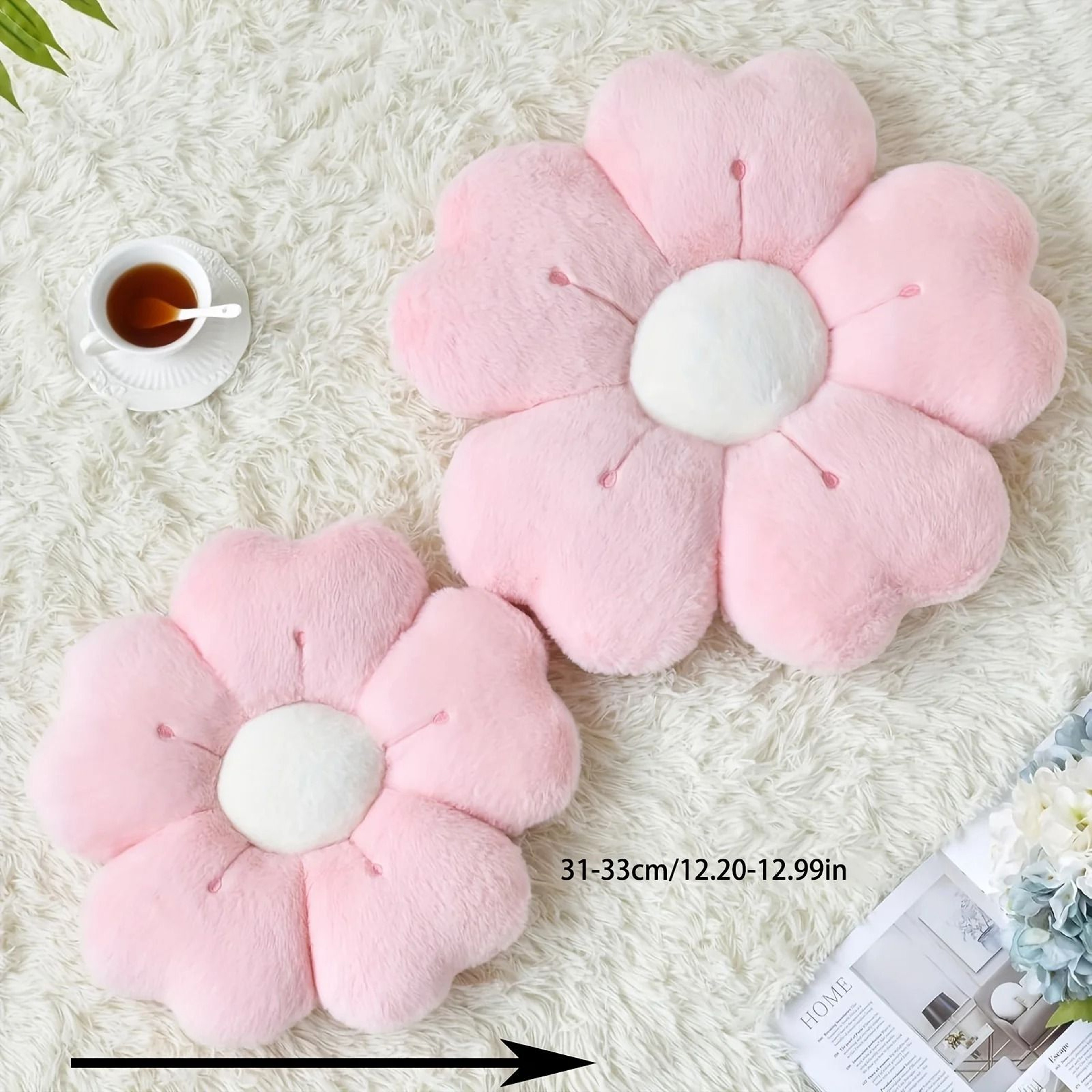 Plush Daisy Flower Throw Pillow 4