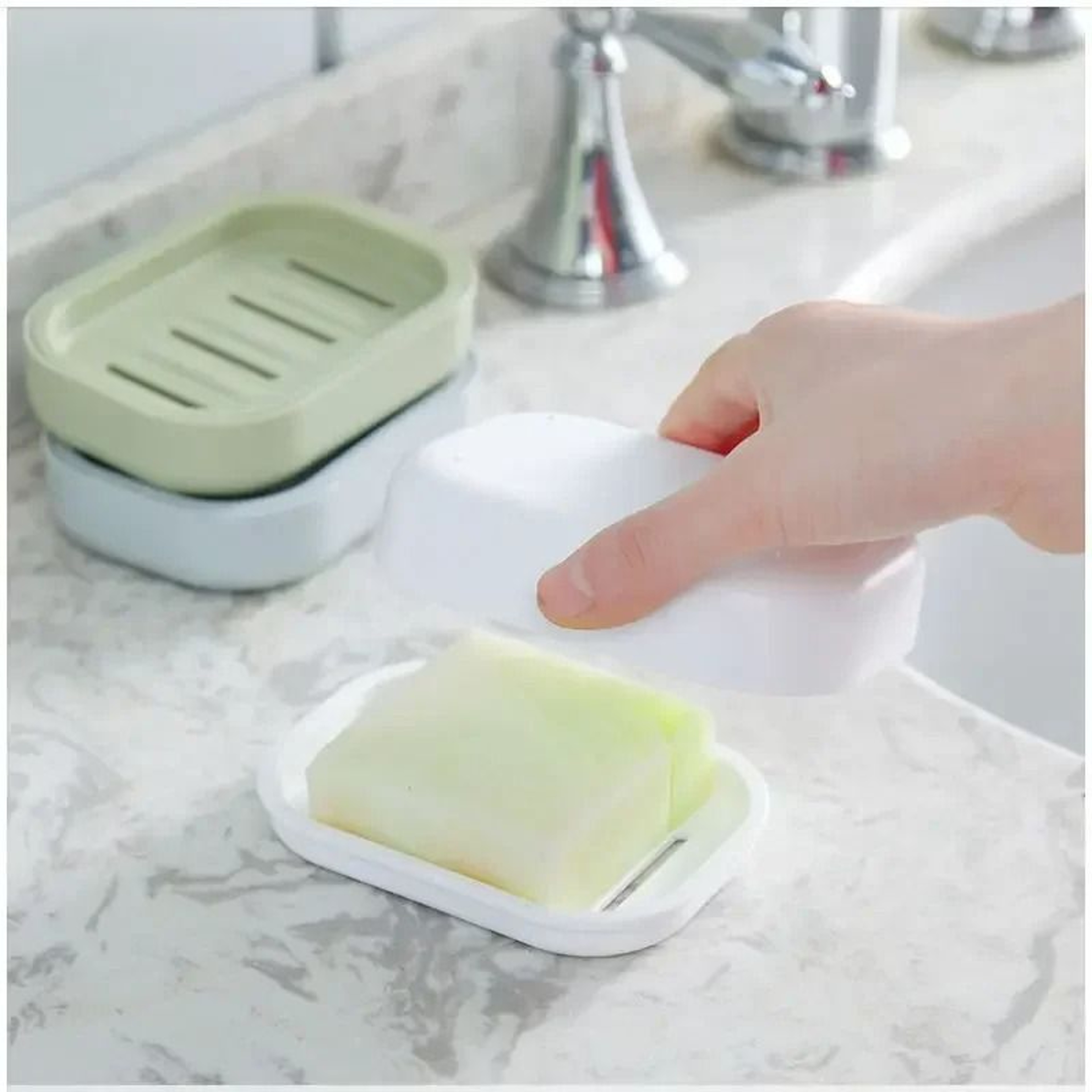 Double Layer Soap Dish With Lid 4