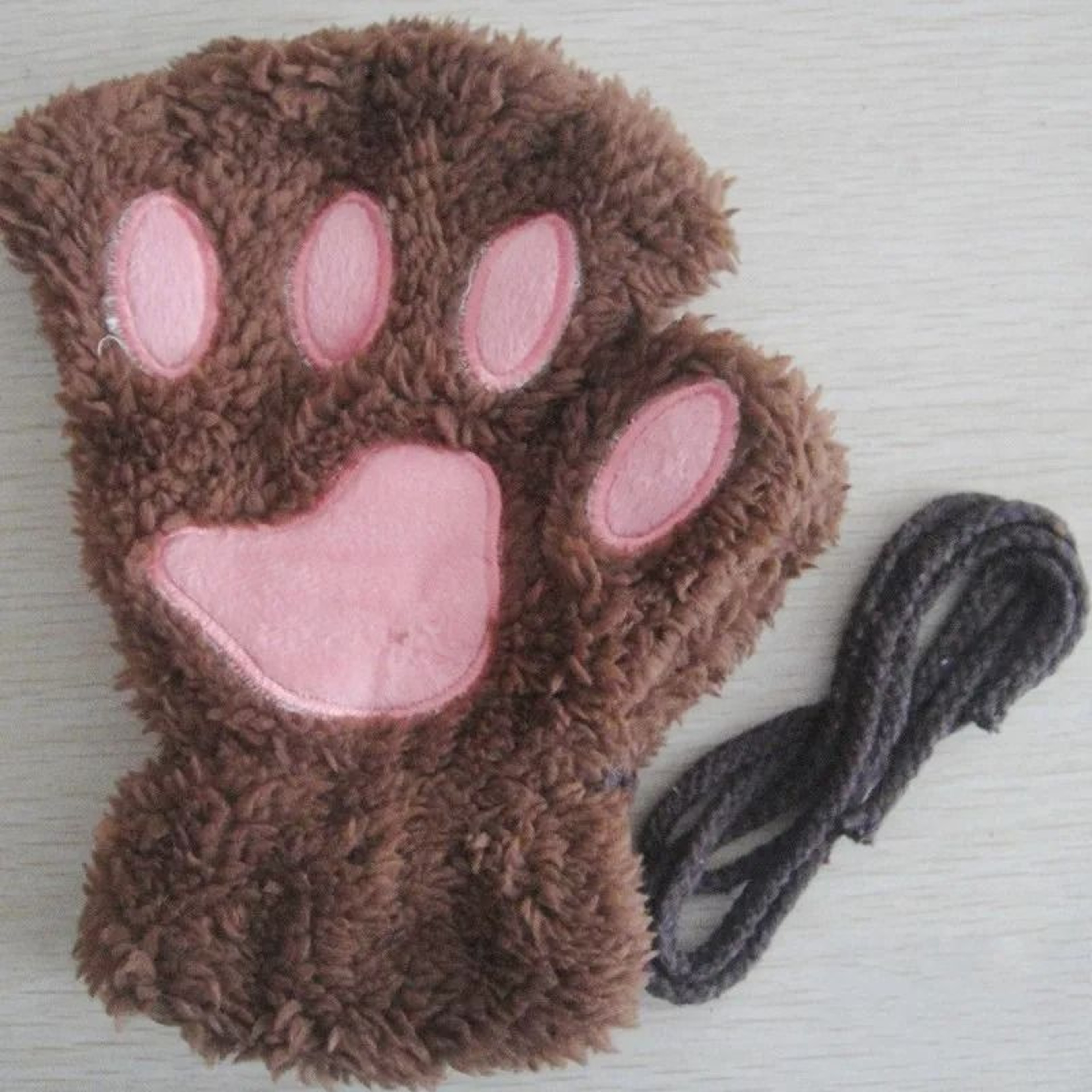 Plush Cat Paw Fingerless Gloves 8