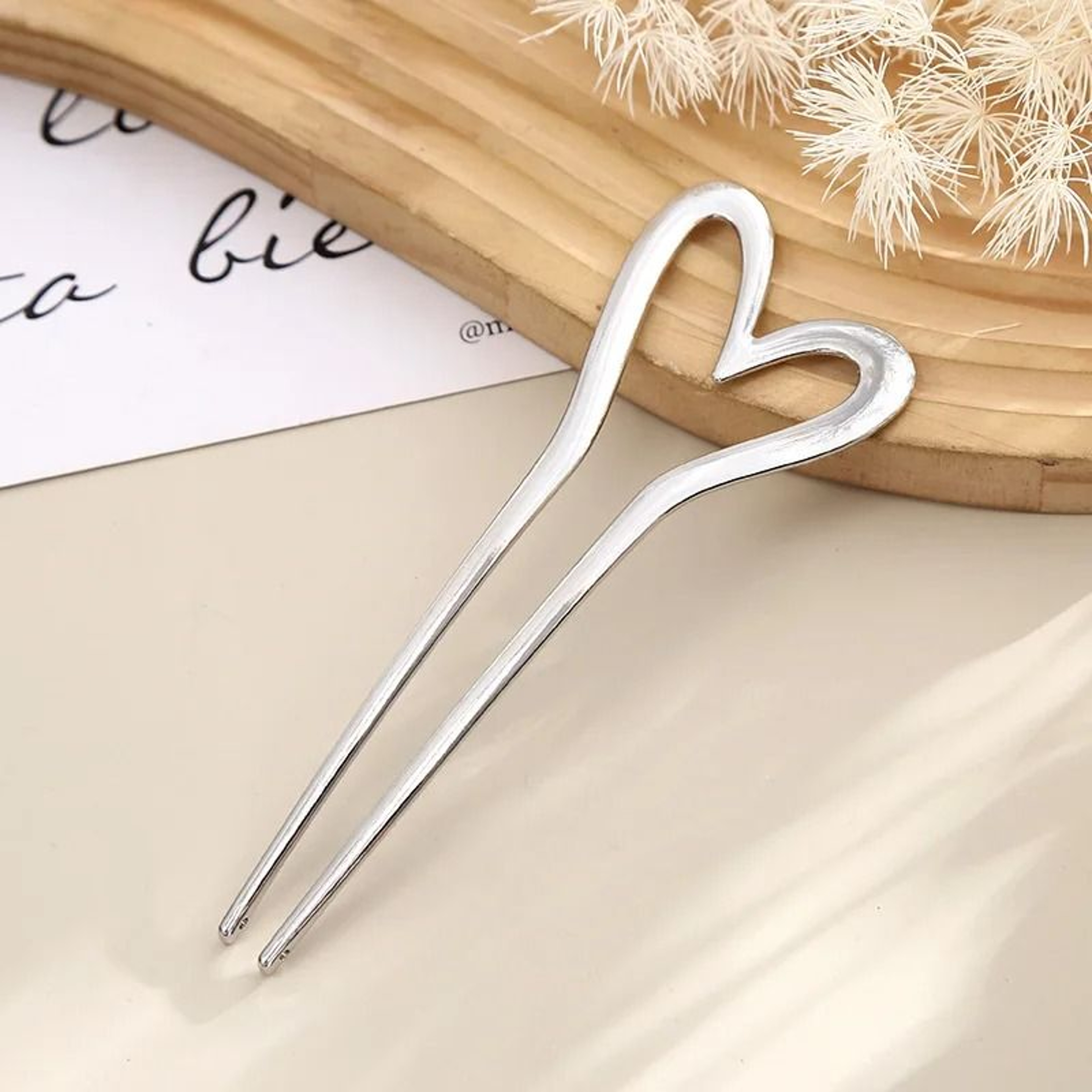 Metal Heart U Shaped Hair Fork 6