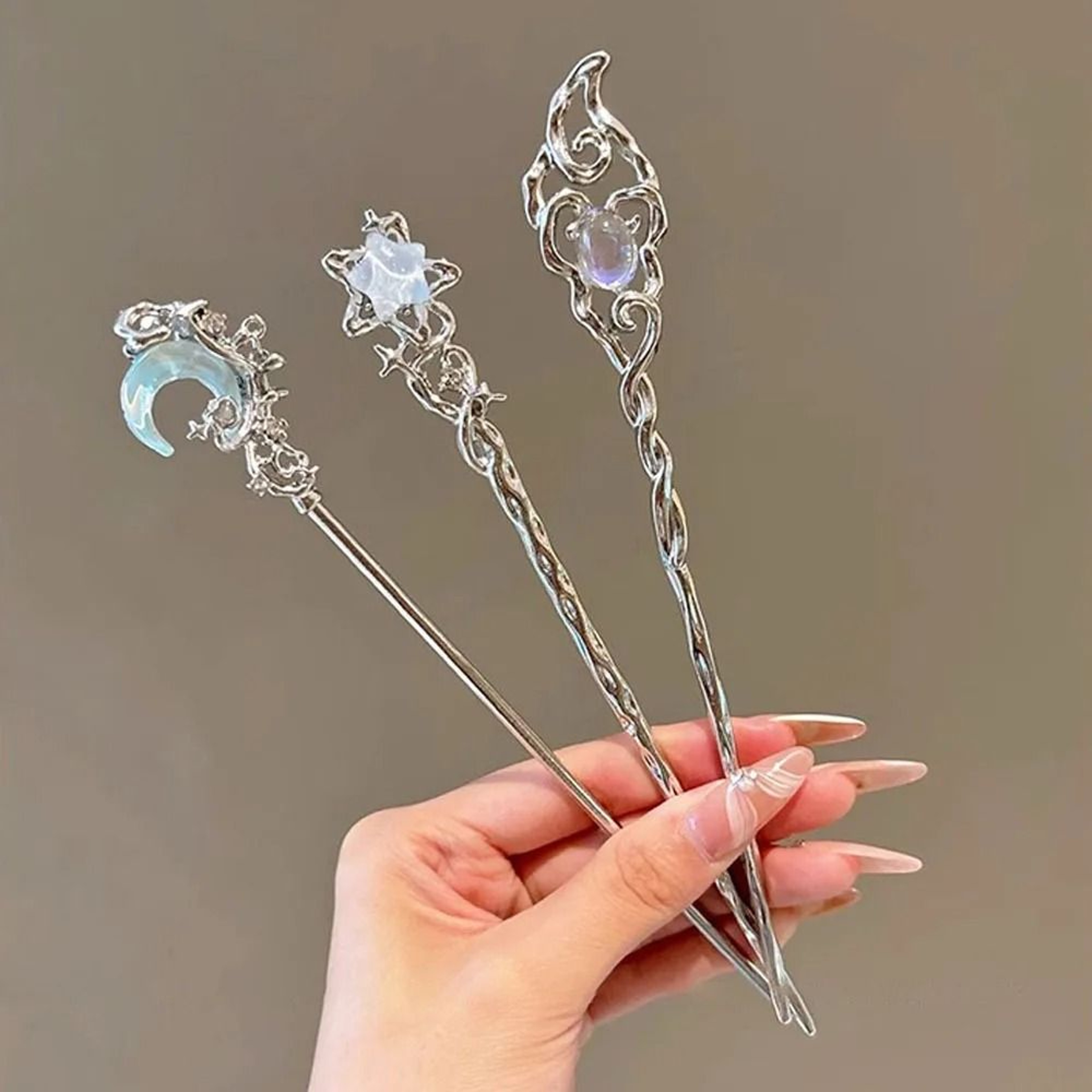 French Stars And Moon Hair Pin 0