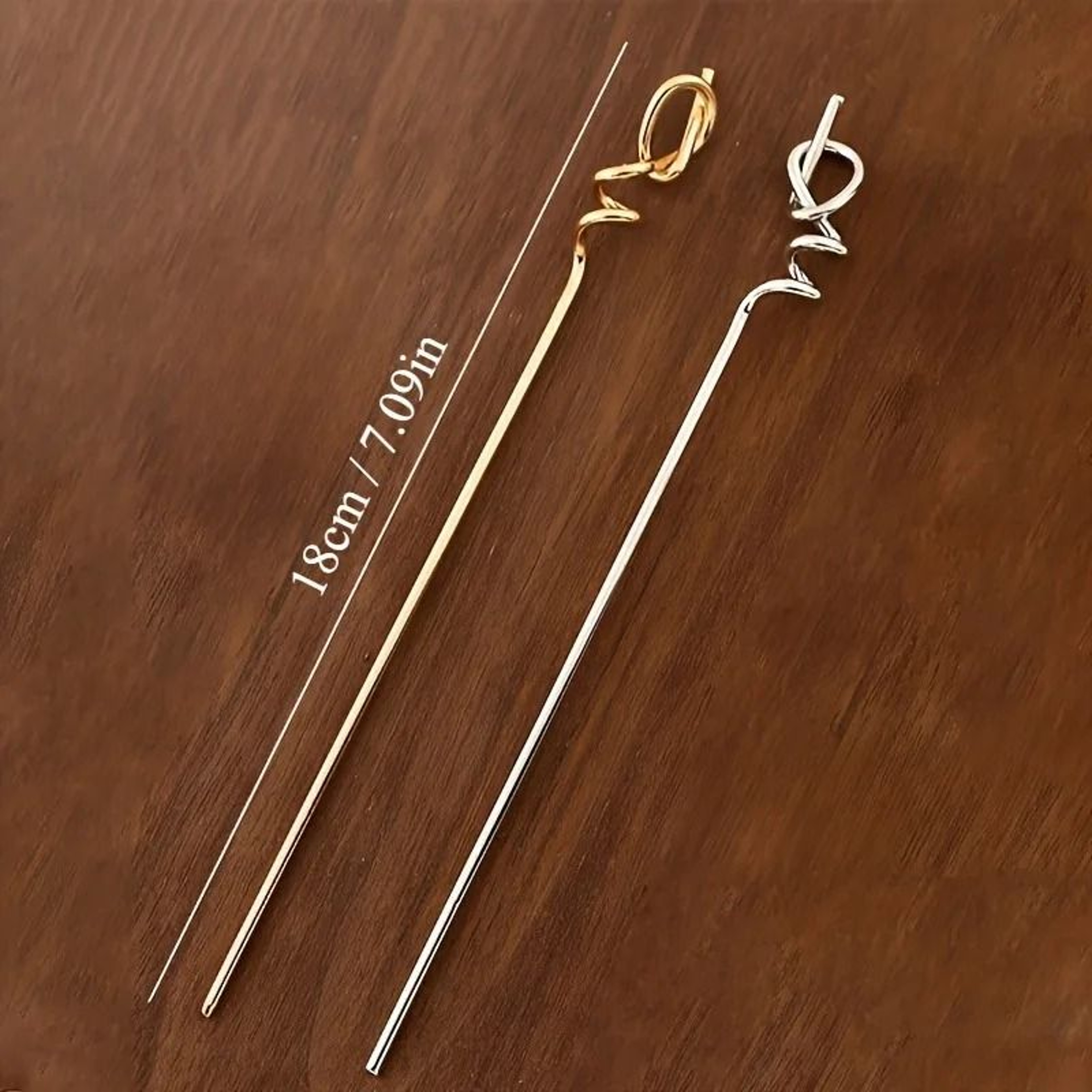 Golden Hip Hop Twist Hairpin  Simple Alloy Stick Pin For Effortless Cool Style 1pc Or 2pcs 5