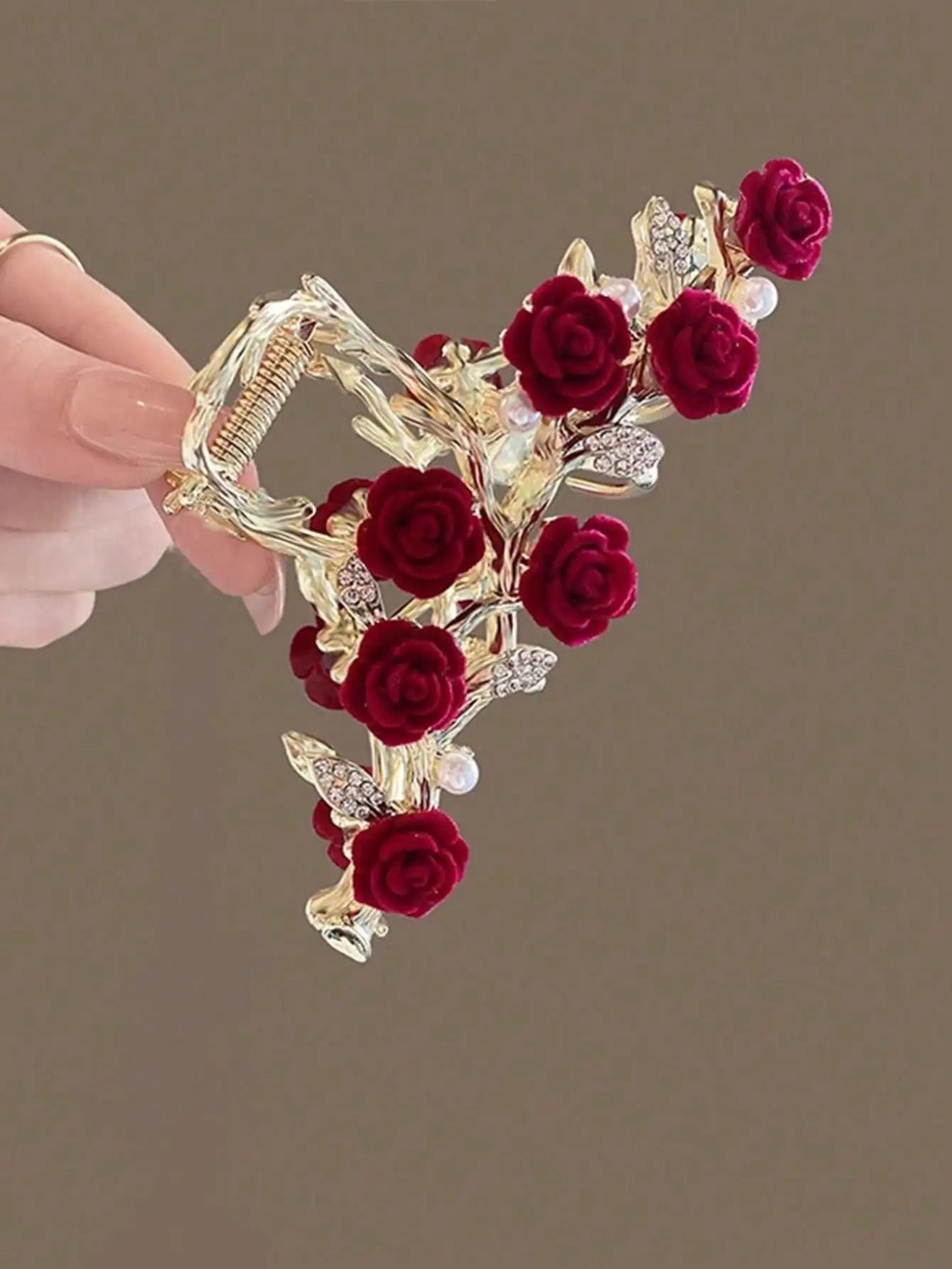 Antique Rose Hair Claw For Women 0