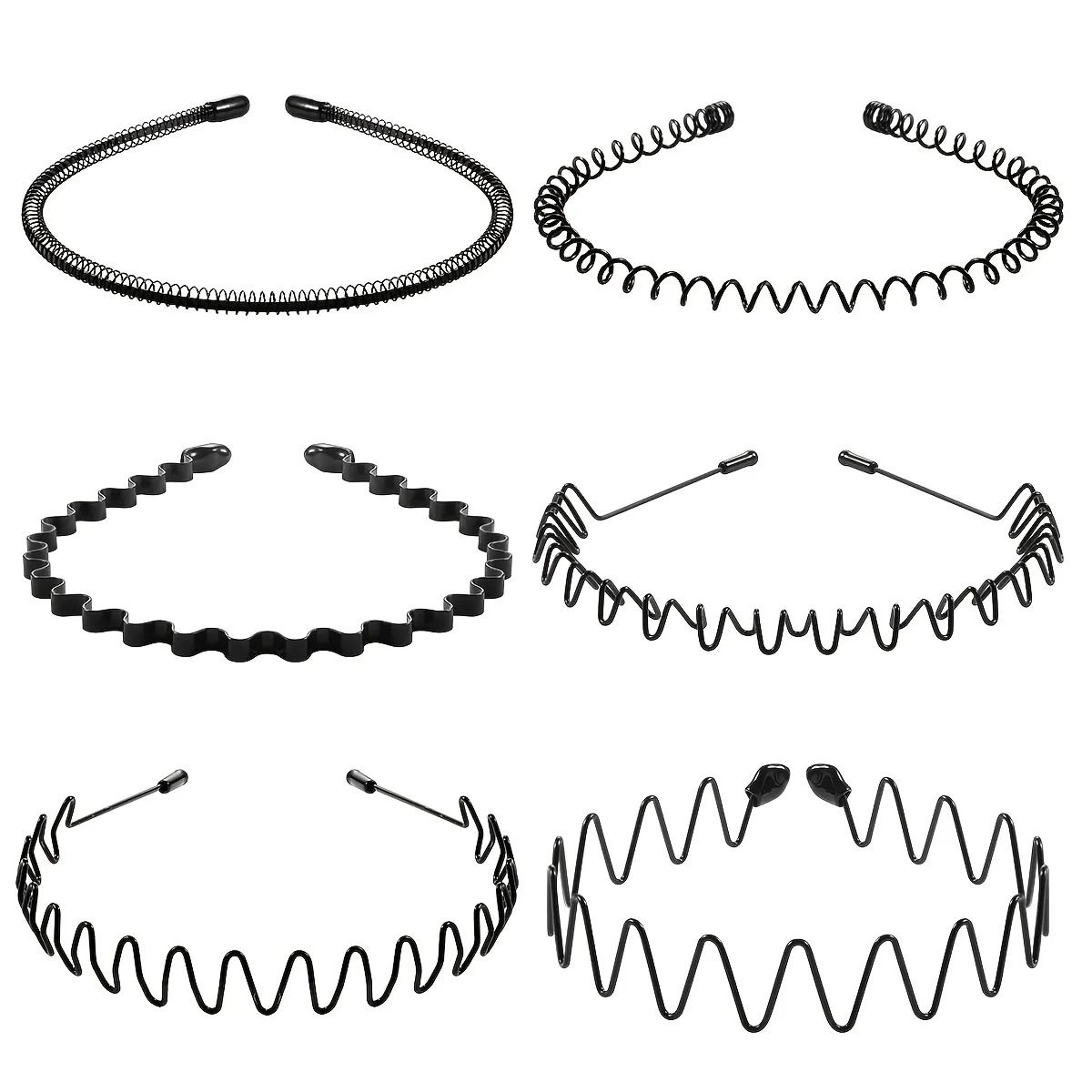 Unisex Metal Hairband Set 6 Pack 0