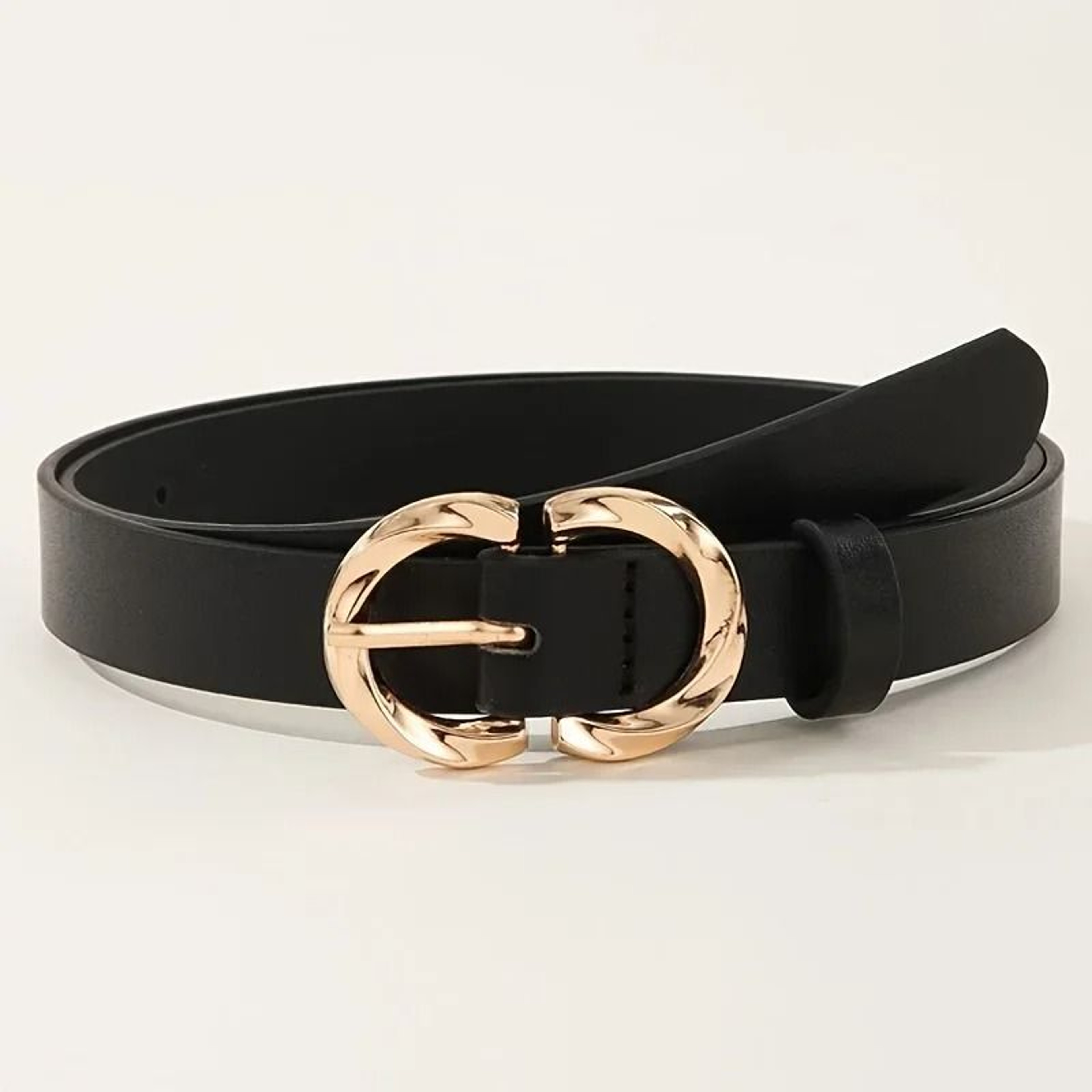 Classic PU Belt With Metal Buckle For Jeans And Dresses 0