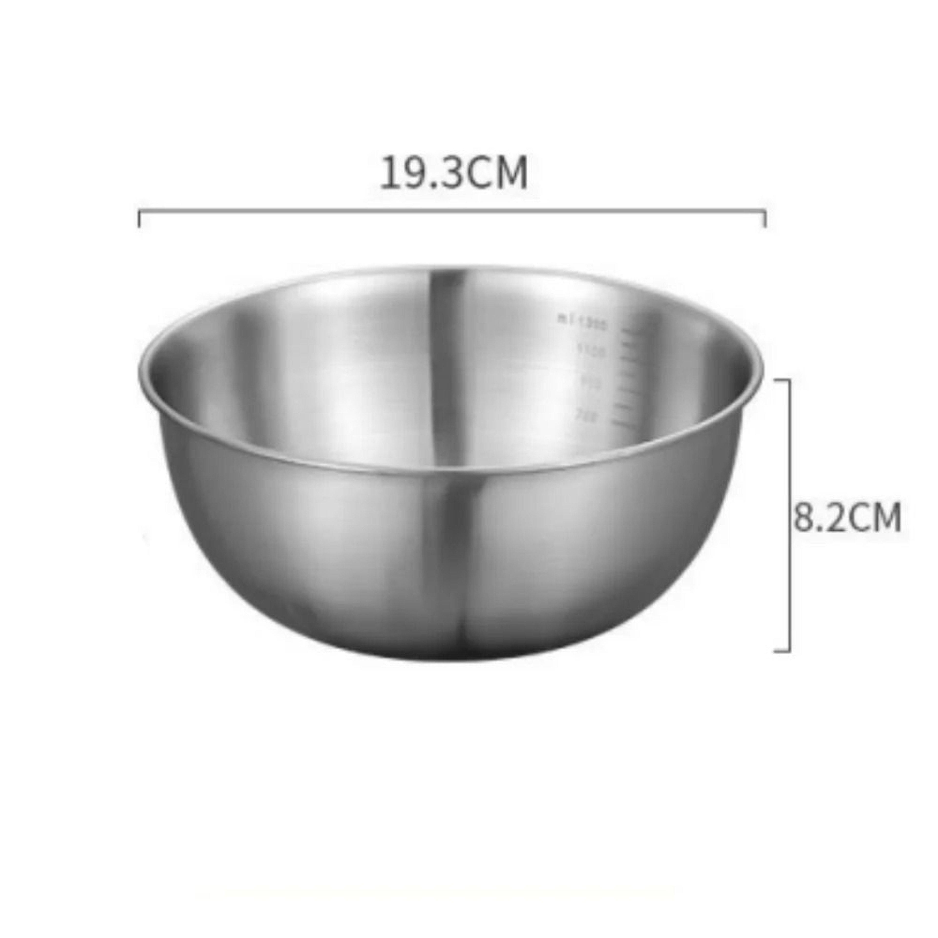 Stainless Steel Mixing Bowl Set With Measurement Scale 9
