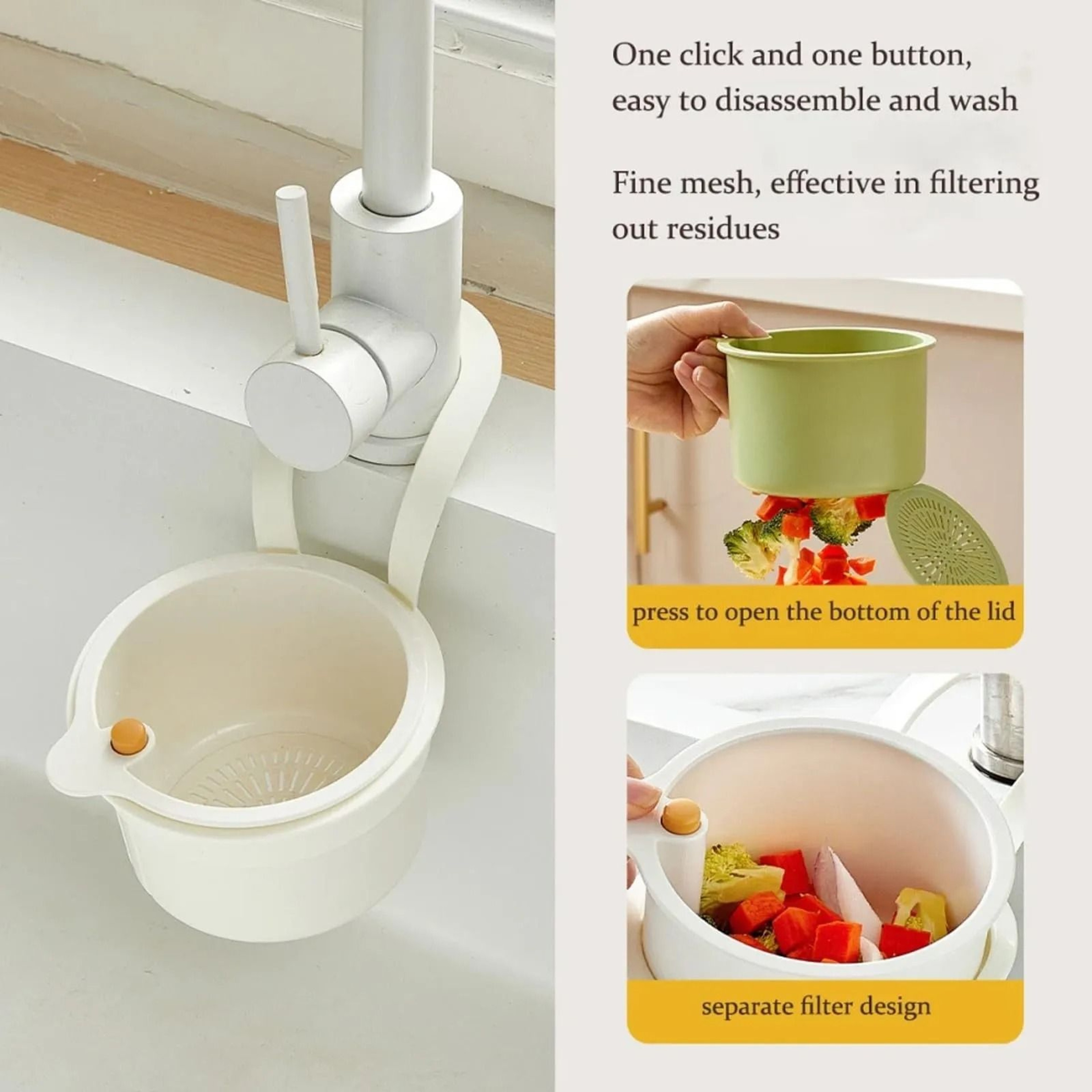 Self Cleaning Sink Strainer Basket With Automatic Dumping 2