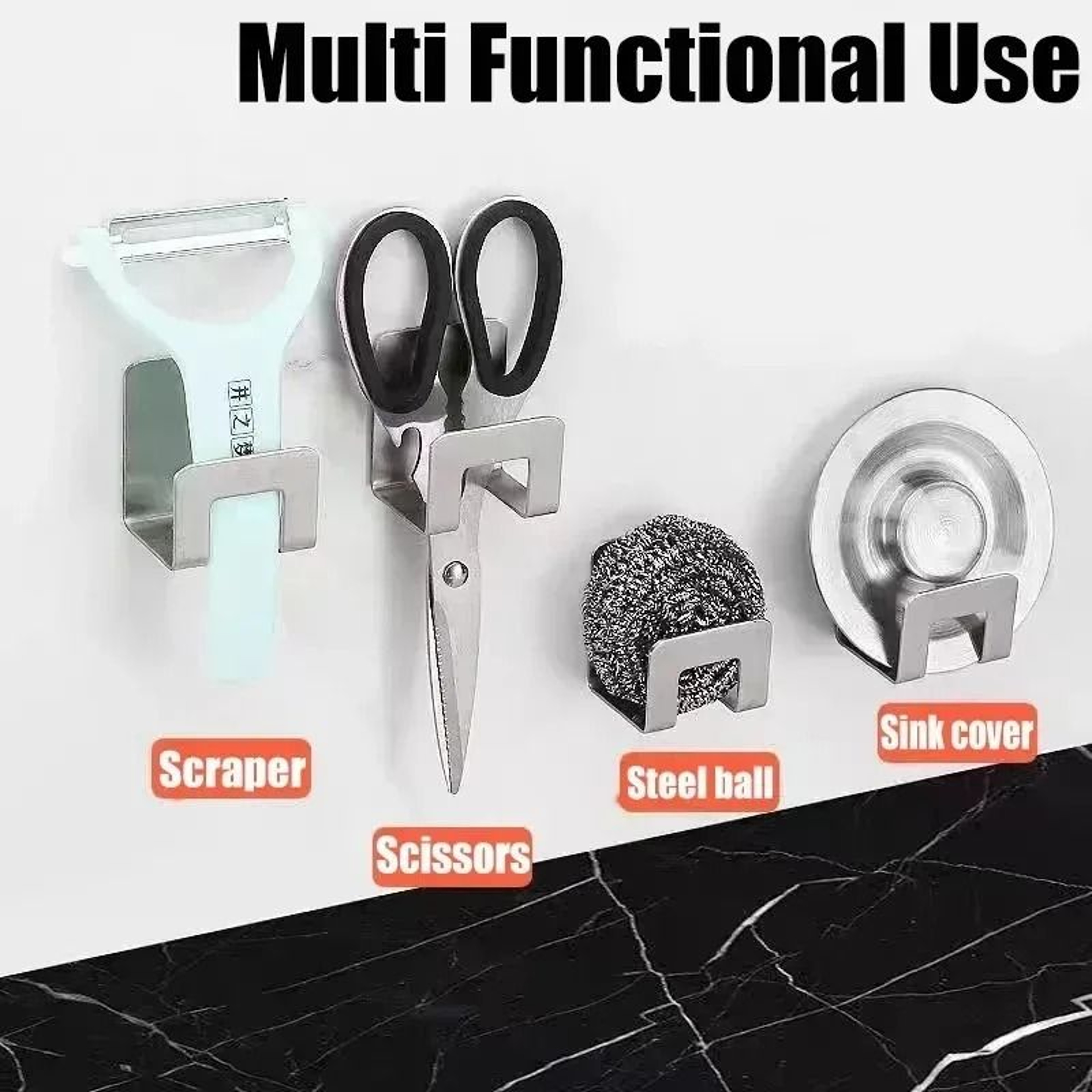 Stainless Steel Sponge Holder Hooks For Kitchen Sink 2