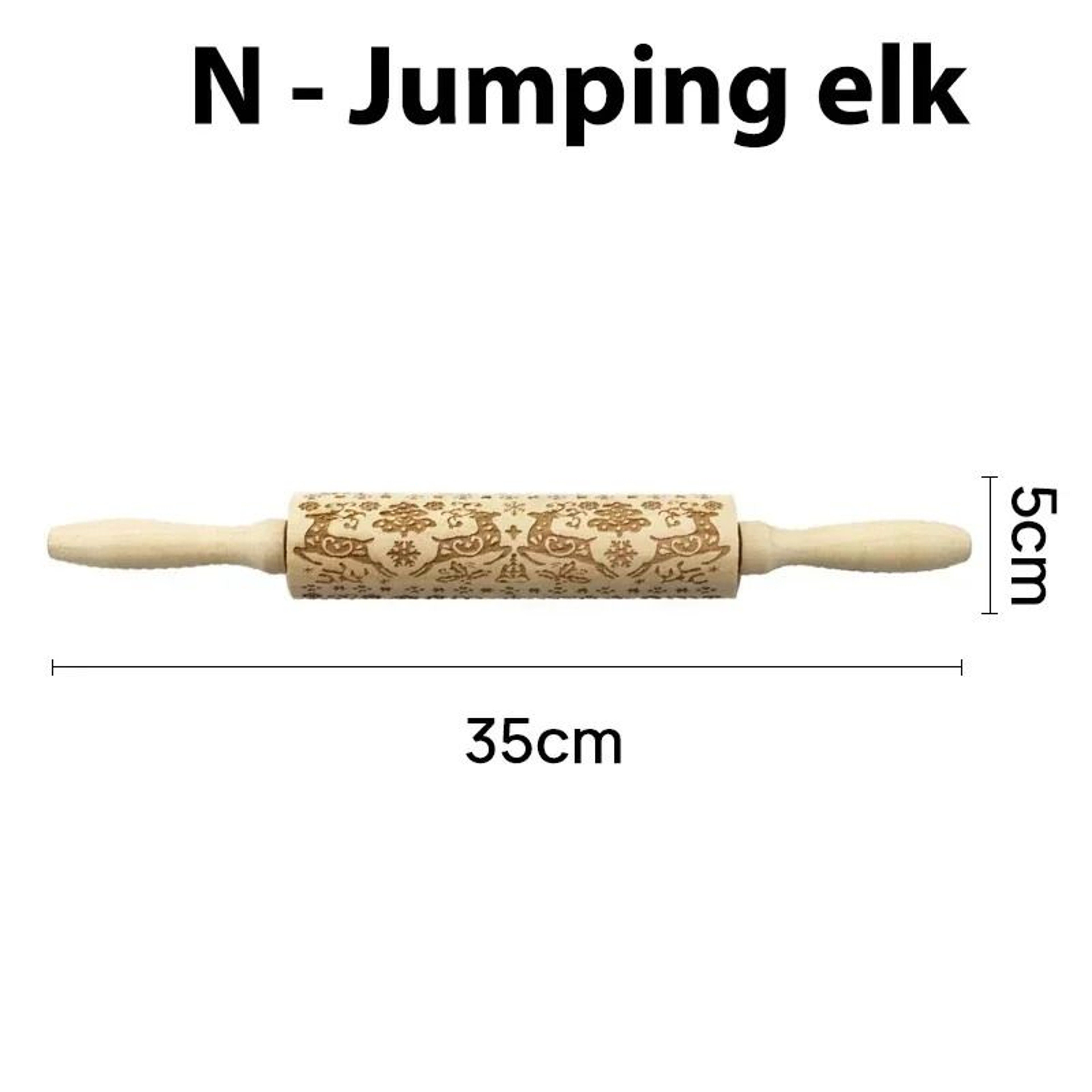 Engraved Wooden Christmas Rolling Pin For Cookies And Baking 9