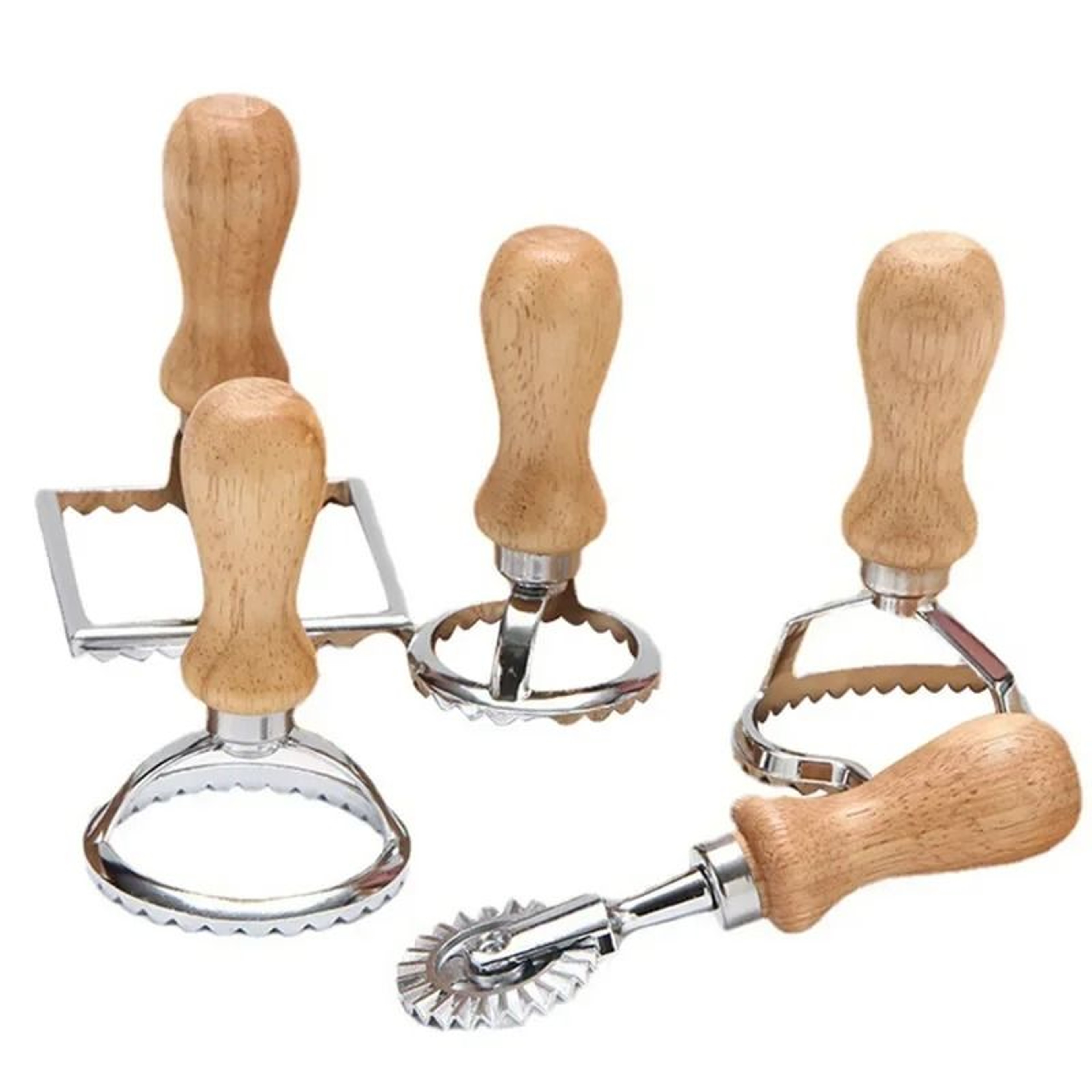 Ravioli And Pasta Cutter Set With Wooden Handle 0