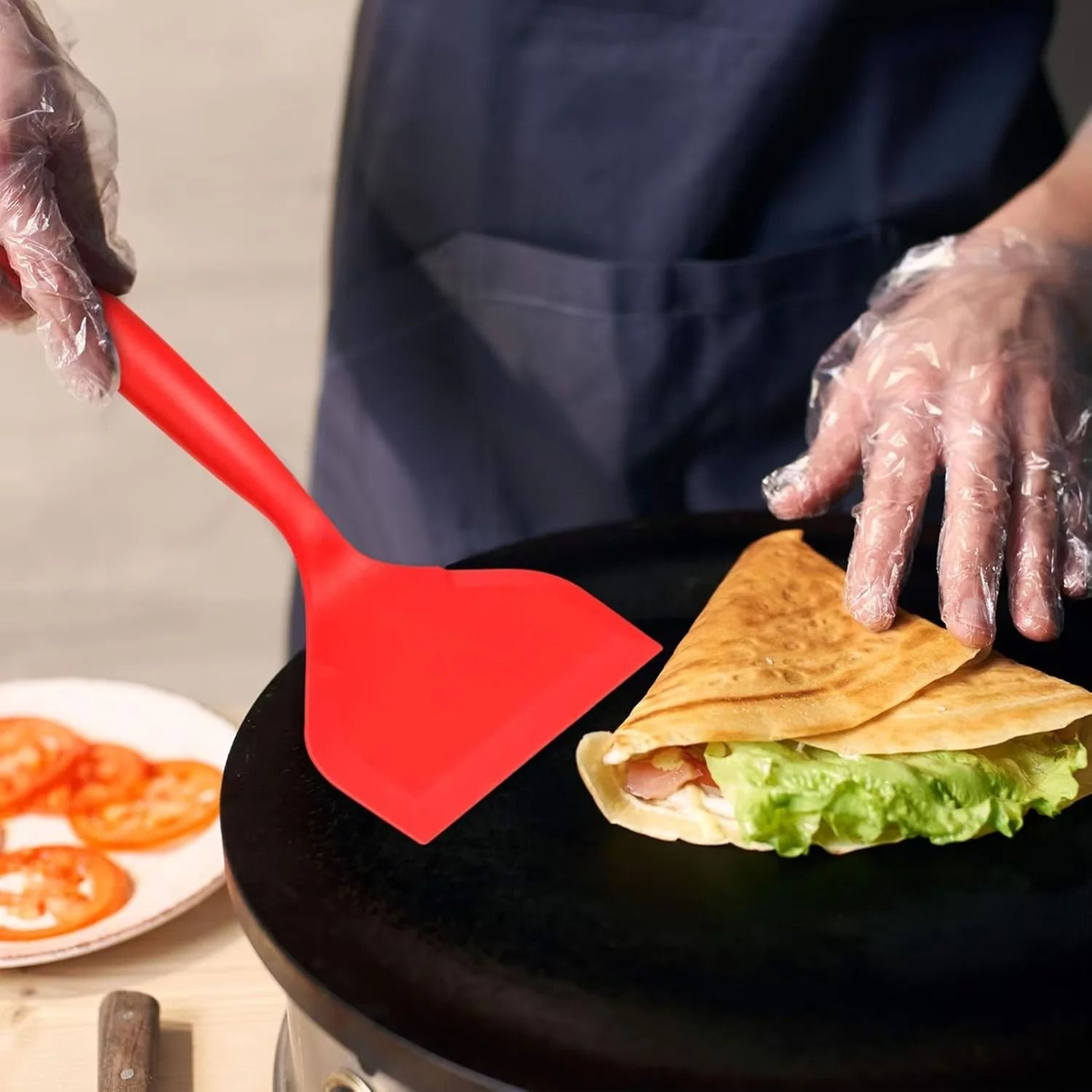 Wide Silicone Spatula Shovel Turner For Nonstick Cookware 5