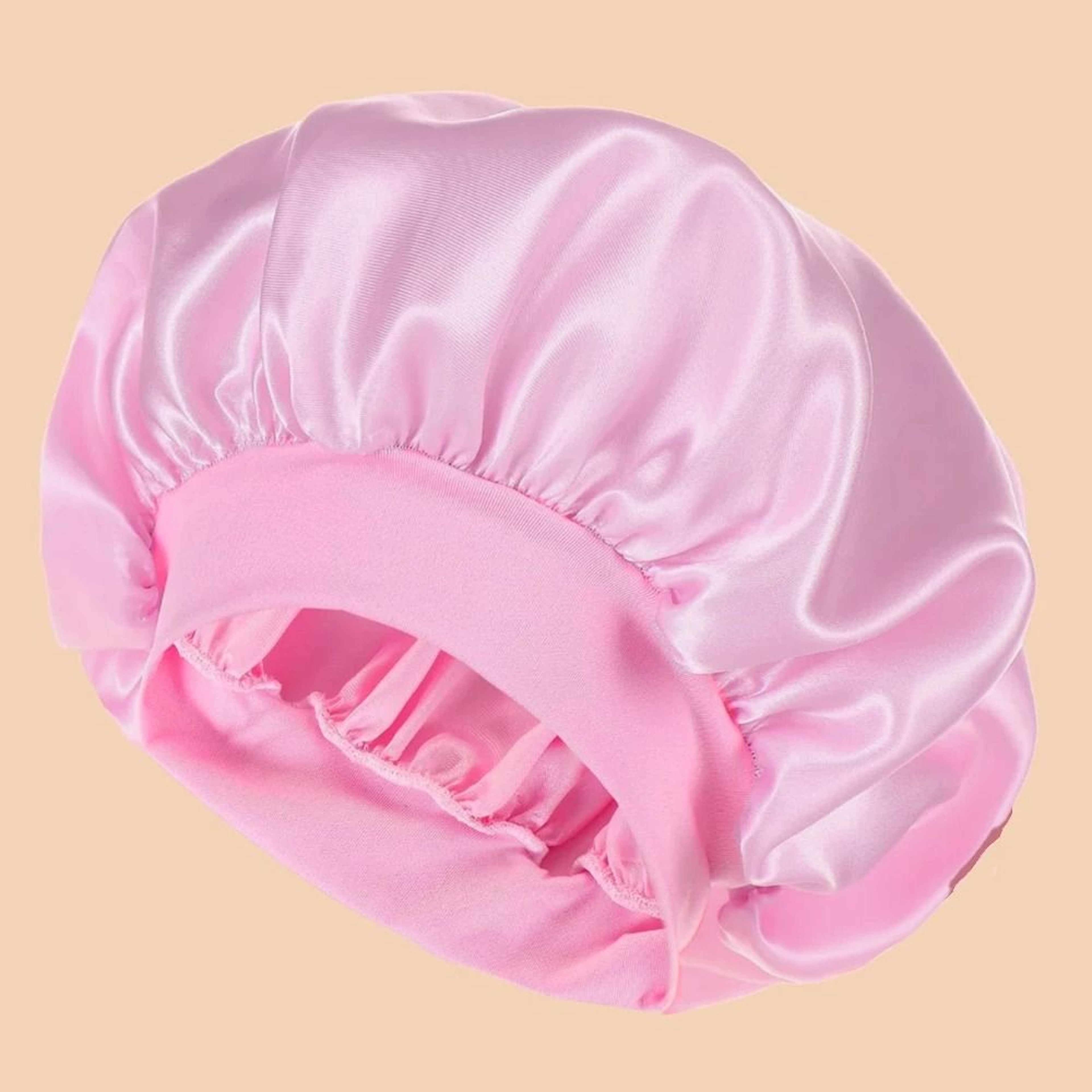 Women Satin Shower Cap Wide Brim Bonnet 12