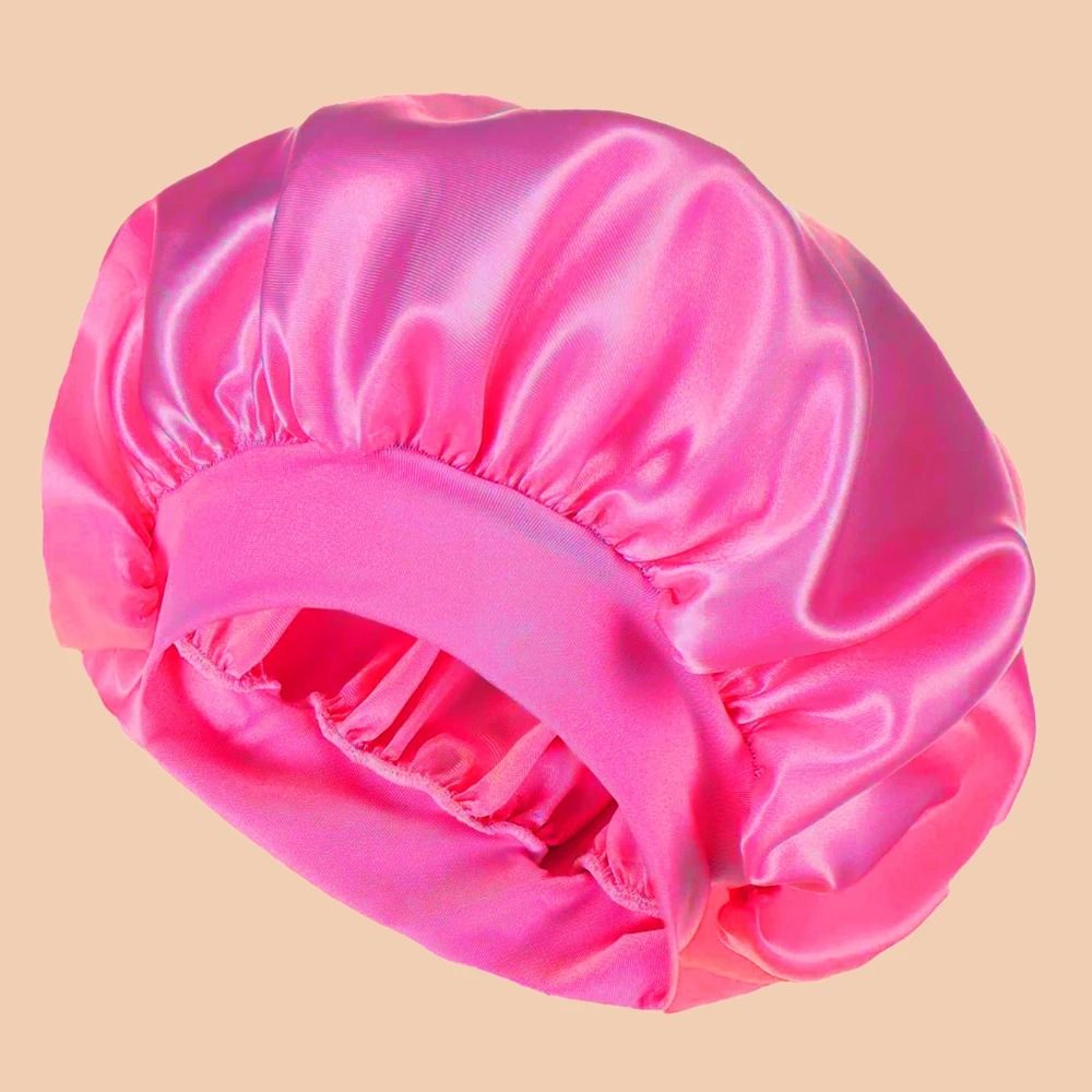 Women Satin Shower Cap Wide Brim Bonnet 16