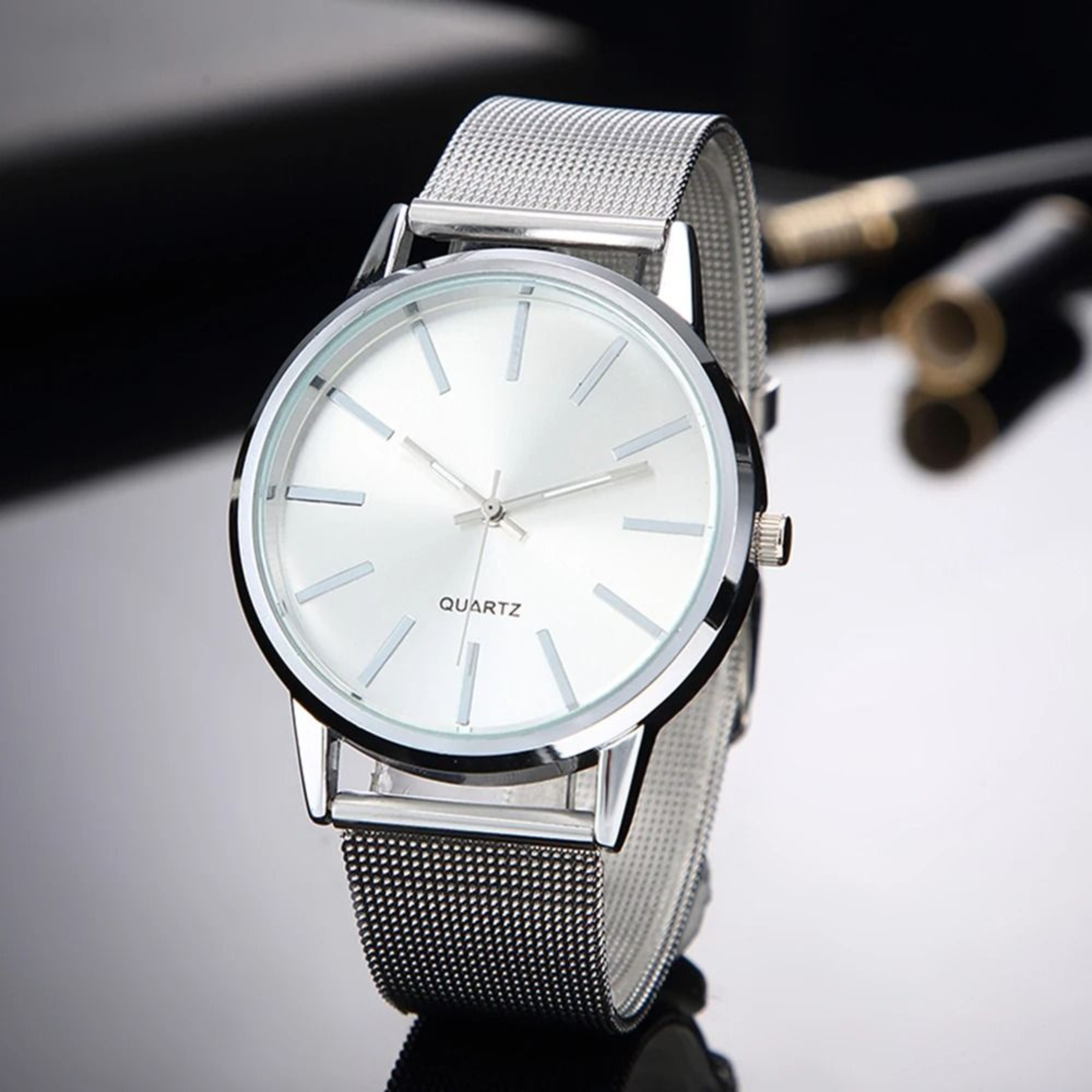 Men Leather Band Quartz Casual Wristwatch 11