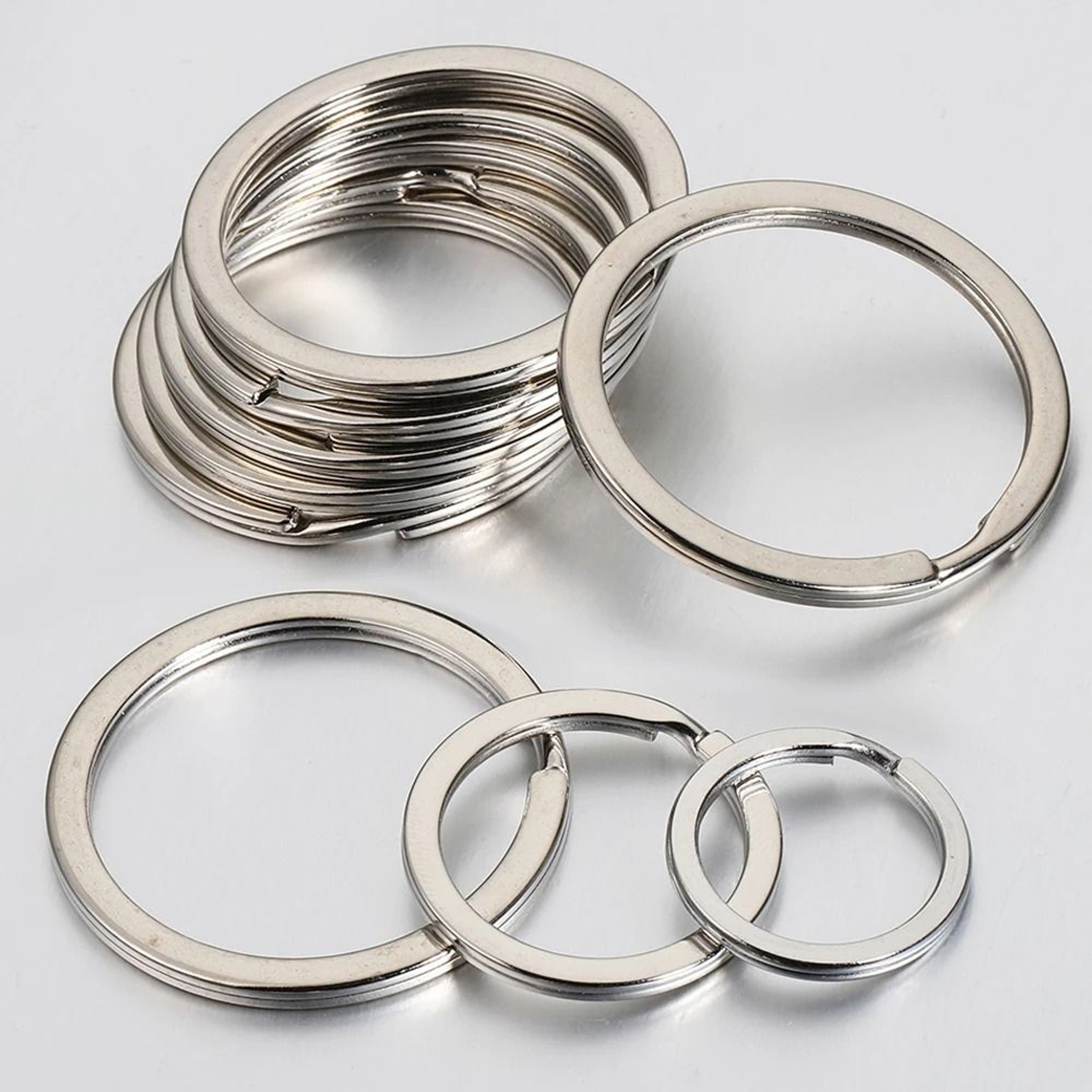 Stainless Steel Key Flat Rings For DIY Keychains 20 Pieces 4