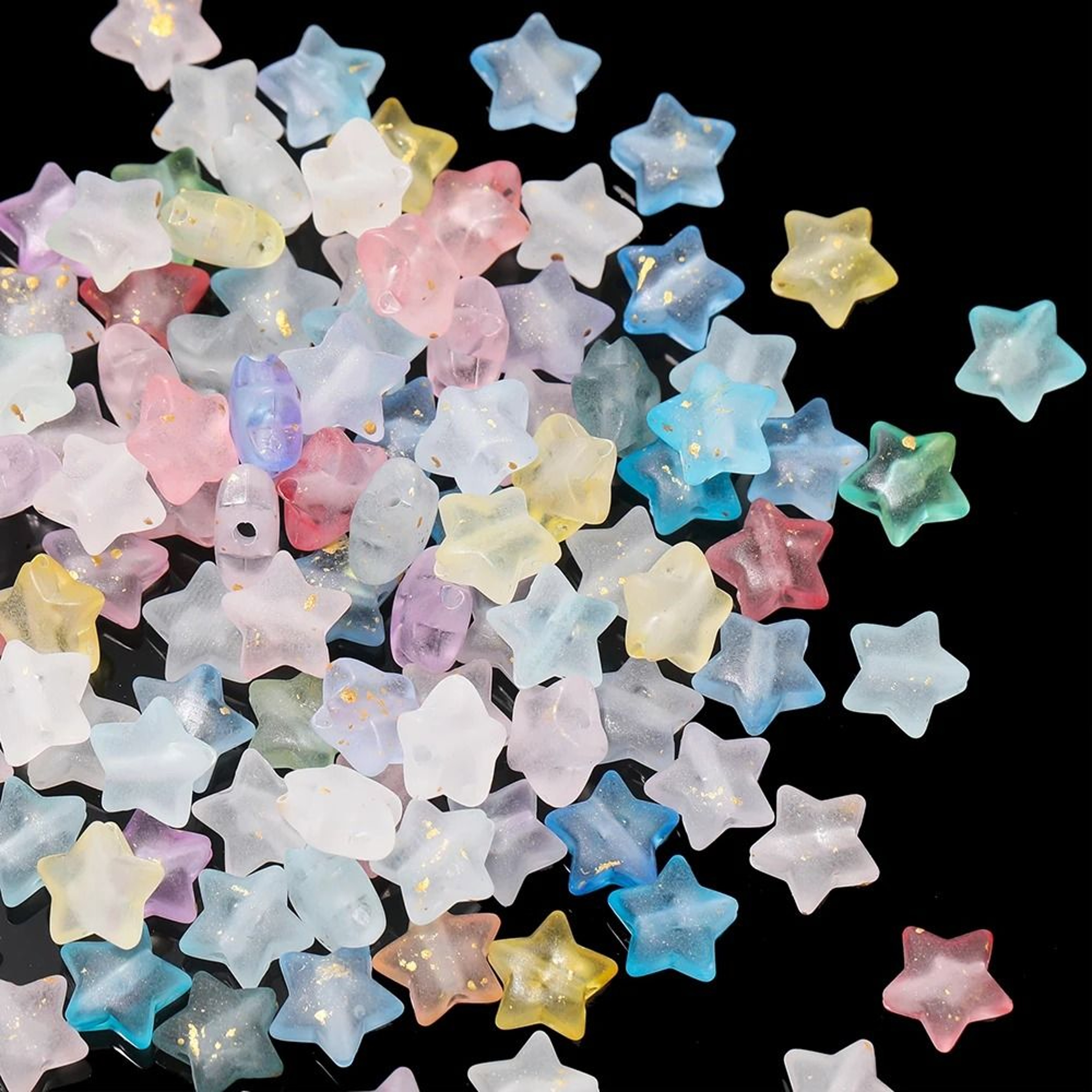 Acrylic Star Beads 10mm Sparkling DIY Jewelry Making Set 50 Pieces 2