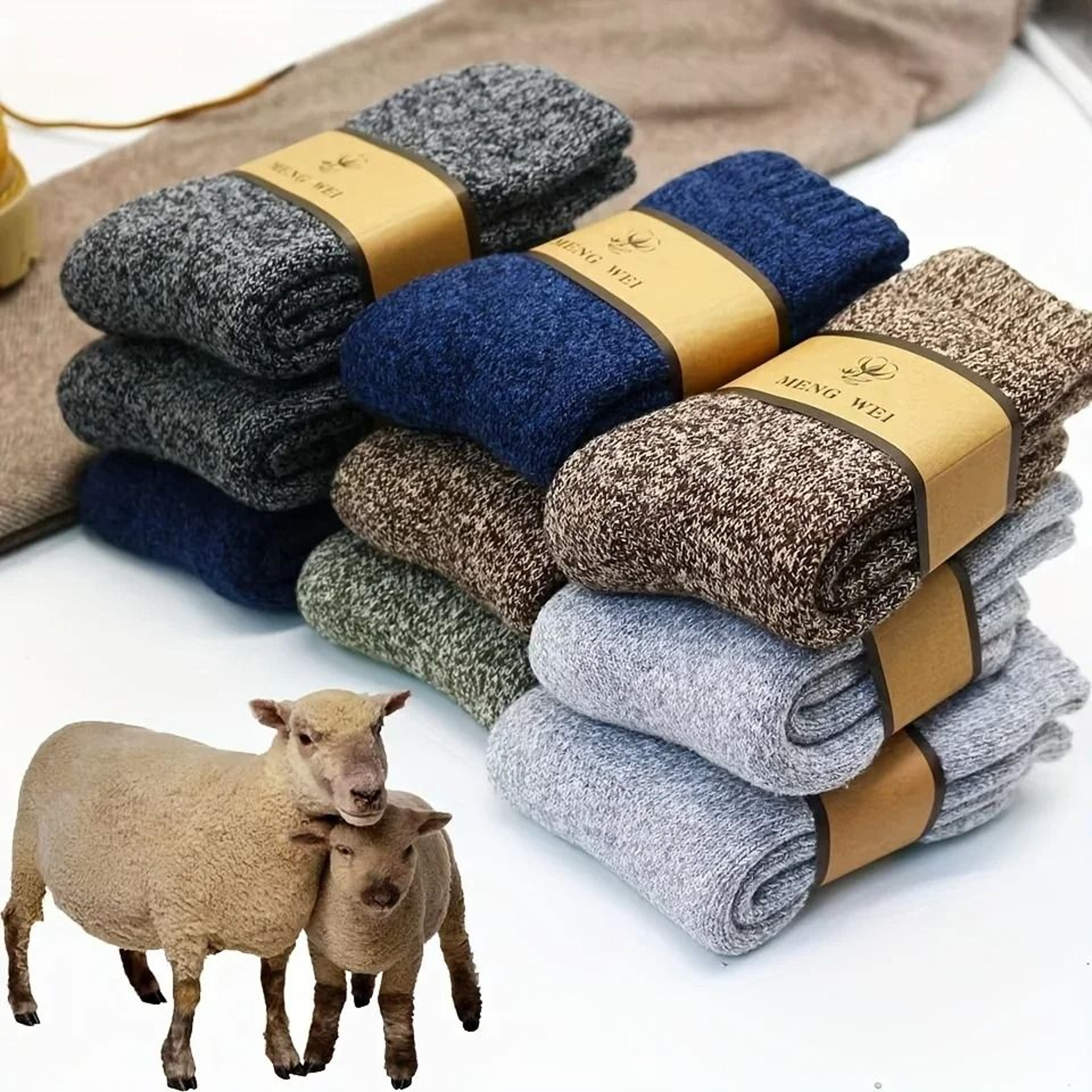 Men Winter Warm Thick Mid Calf Socks 3 Pairs 0