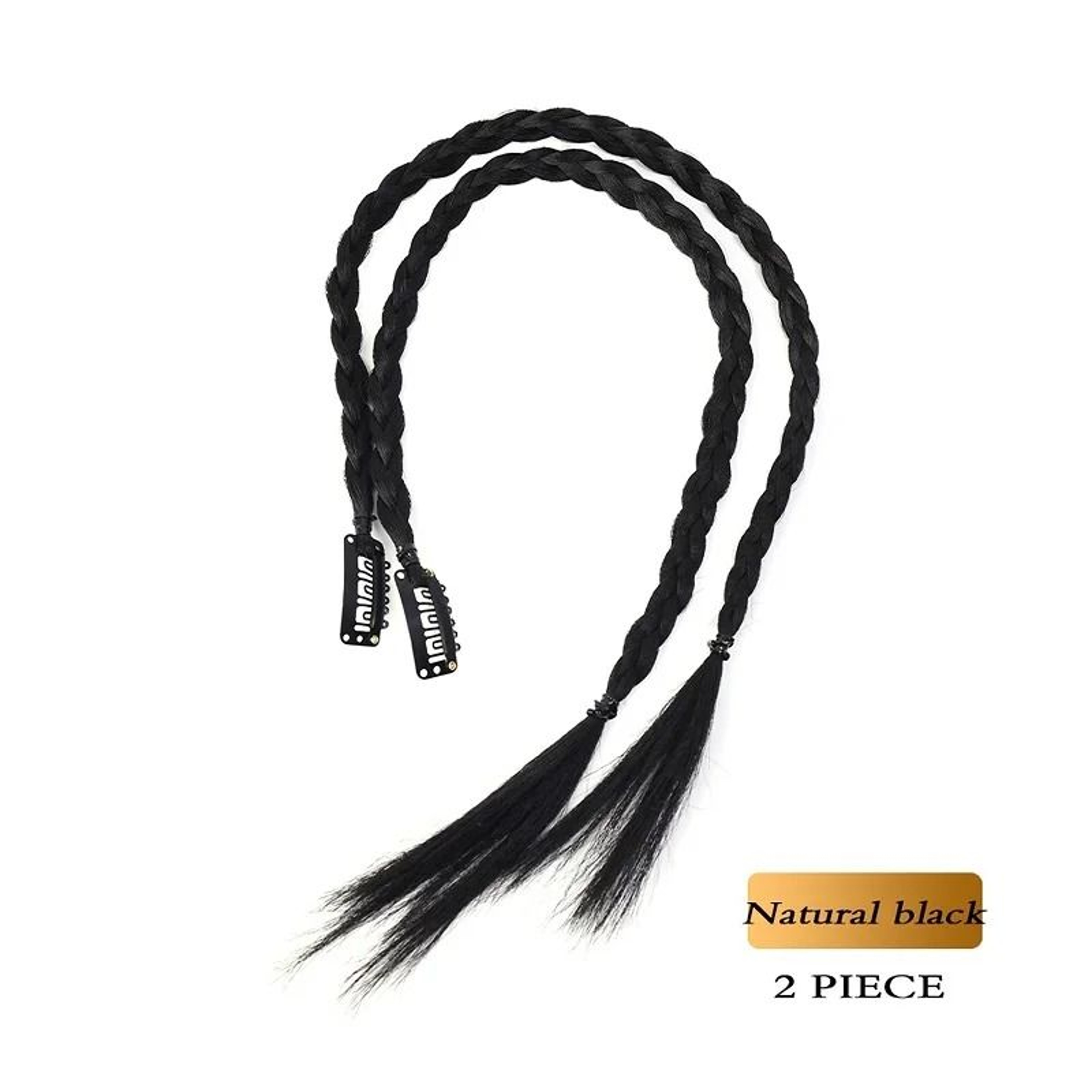 Synthetic Braid Ponytail Hairpiece With Strong Clip 2 Piece Set 11