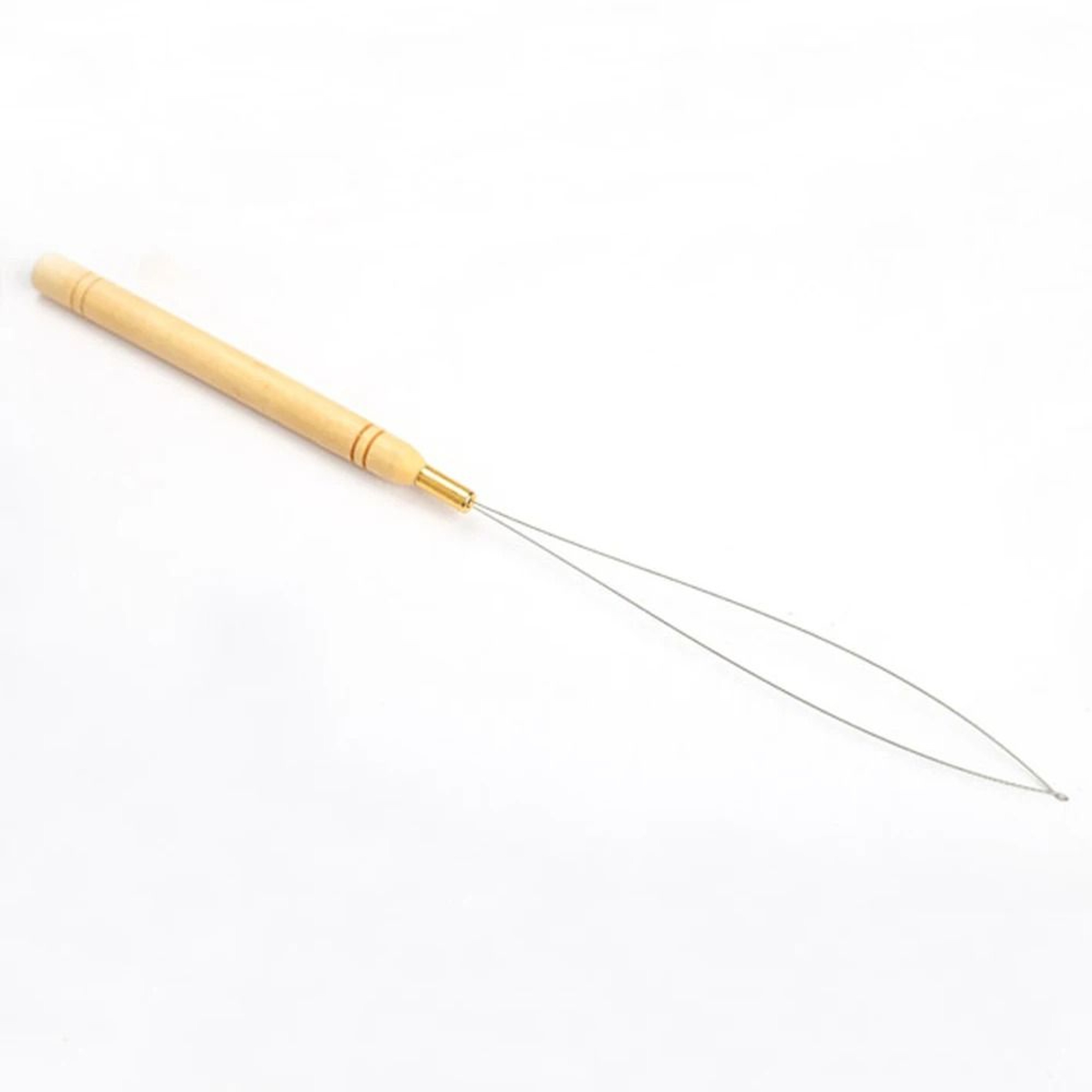 Hair Extension Loop Needle Threader With Wooden Handle 3