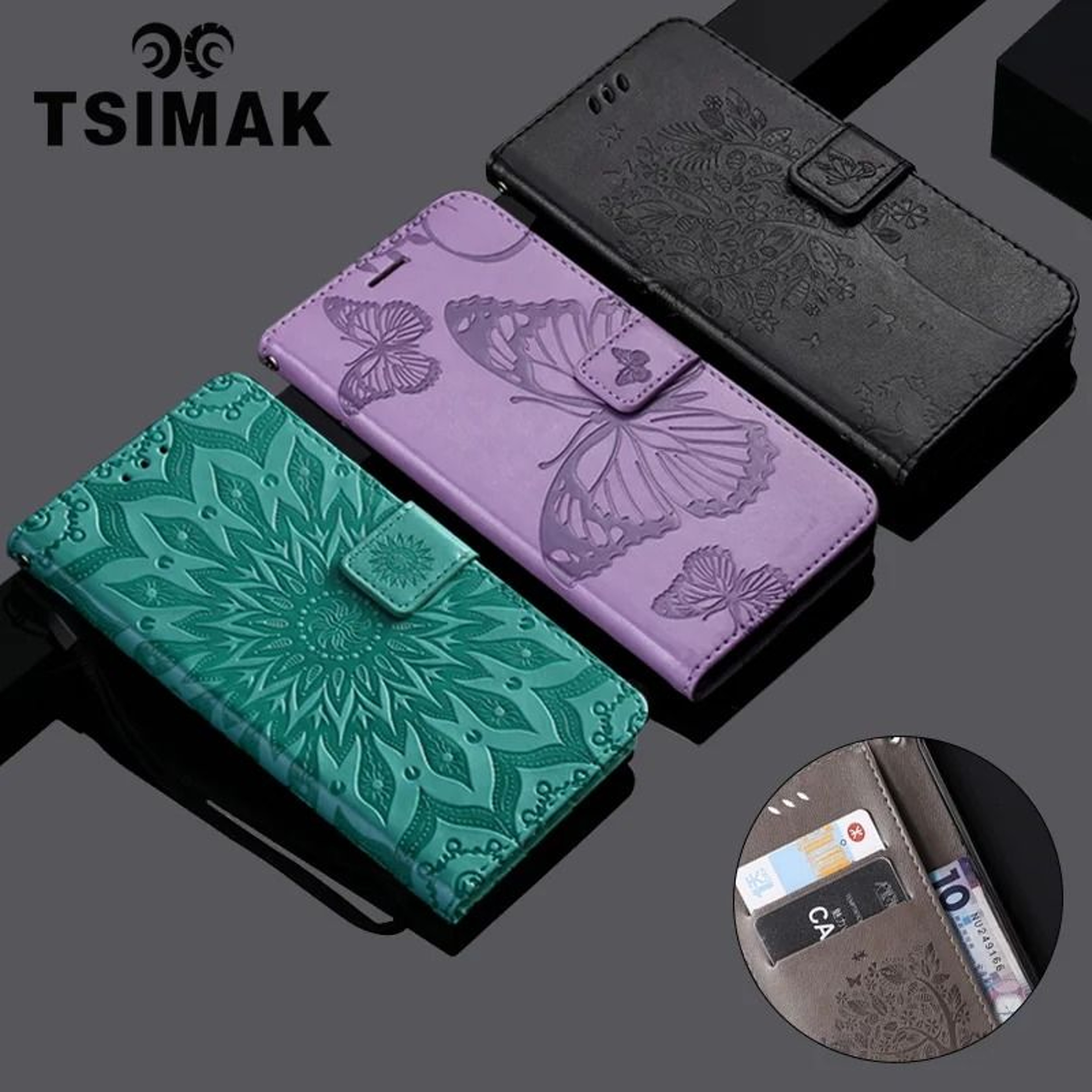 Leather Flip Wallet Phone Case With Card Holder 0