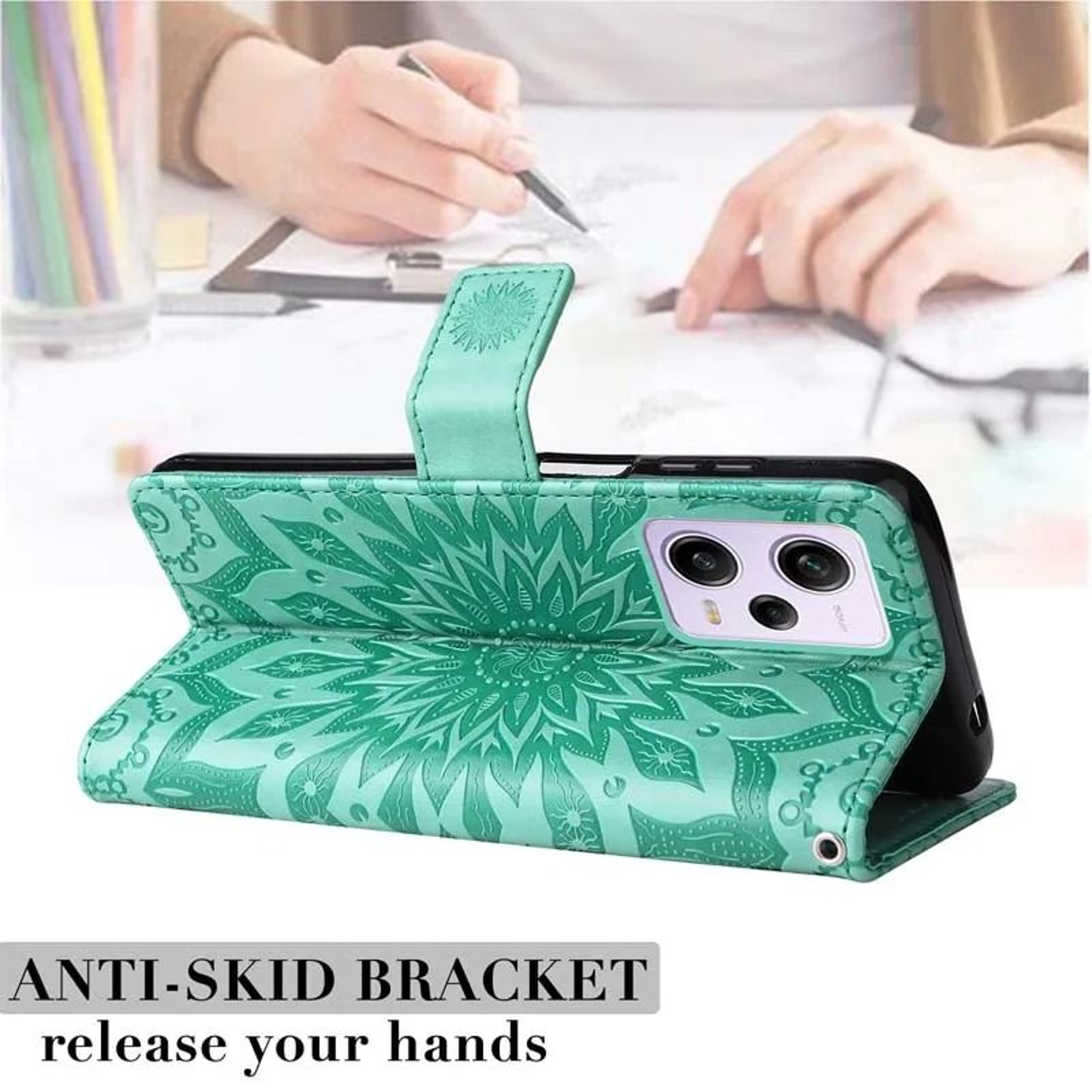 Leather Flip Wallet Phone Case With Card Holder 5