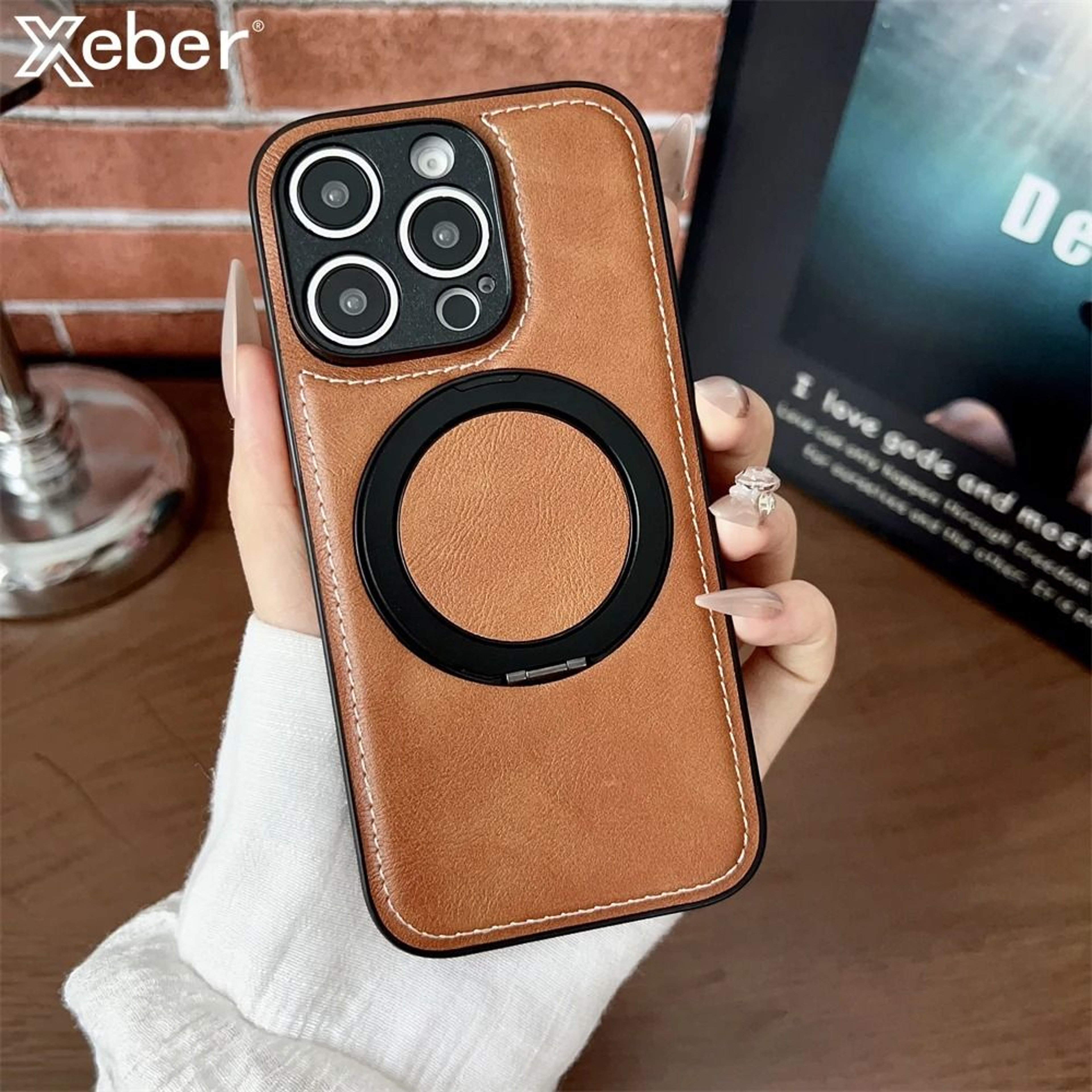Magnetic Leather Phone Case With Matte Finish And Stand Holder 1
