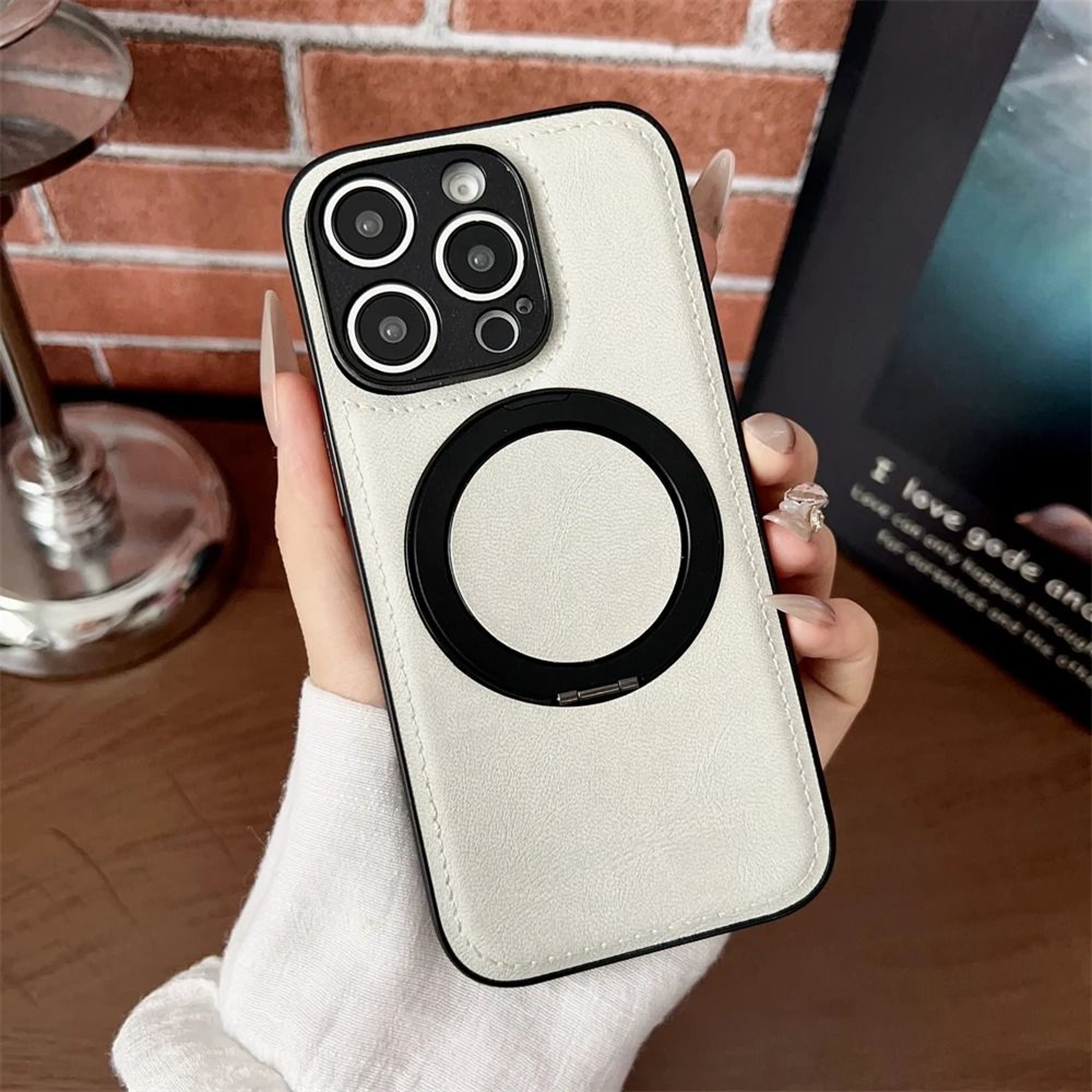 Magnetic Leather Phone Case With Matte Finish And Stand Holder 2