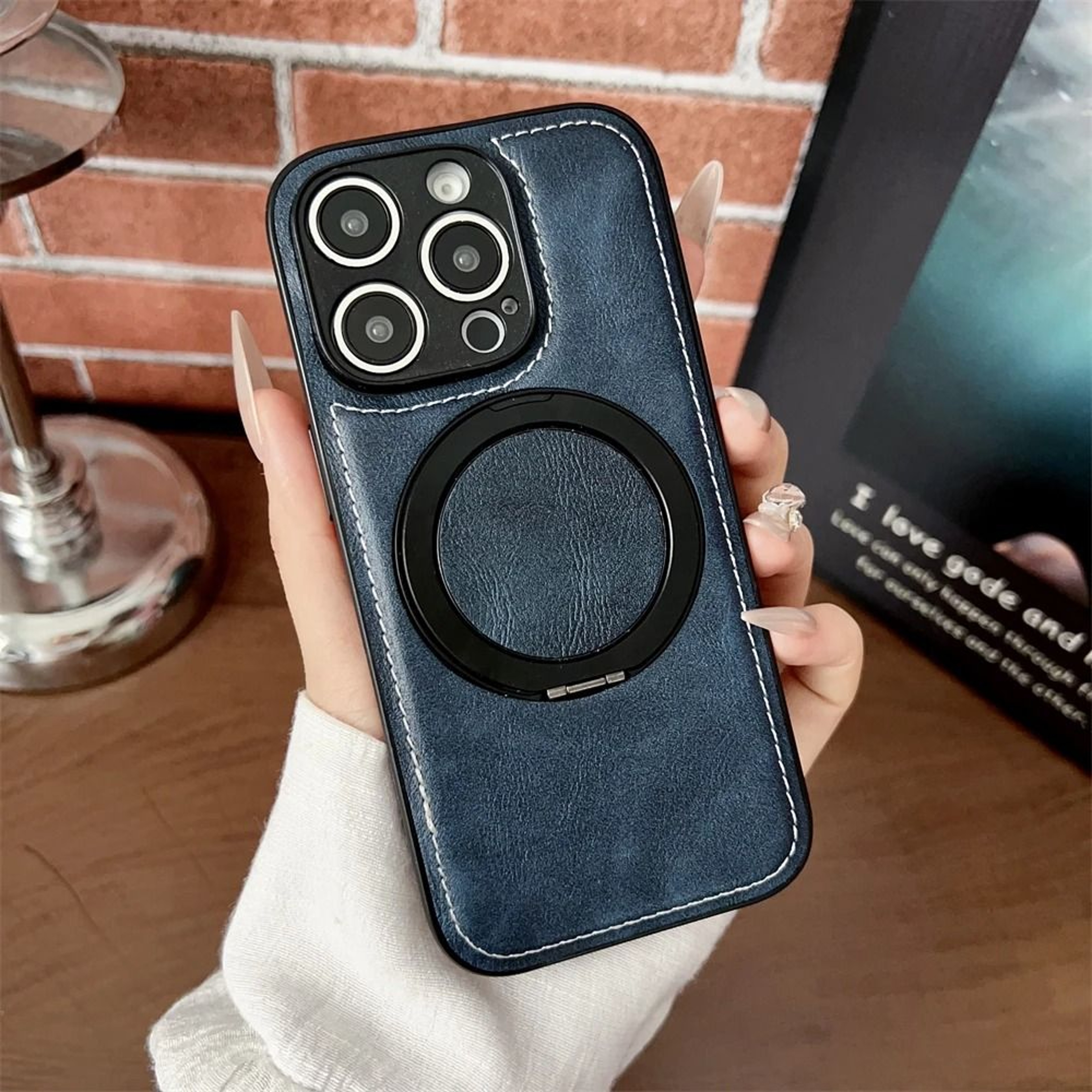 Magnetic Leather Phone Case With Matte Finish And Stand Holder 9
