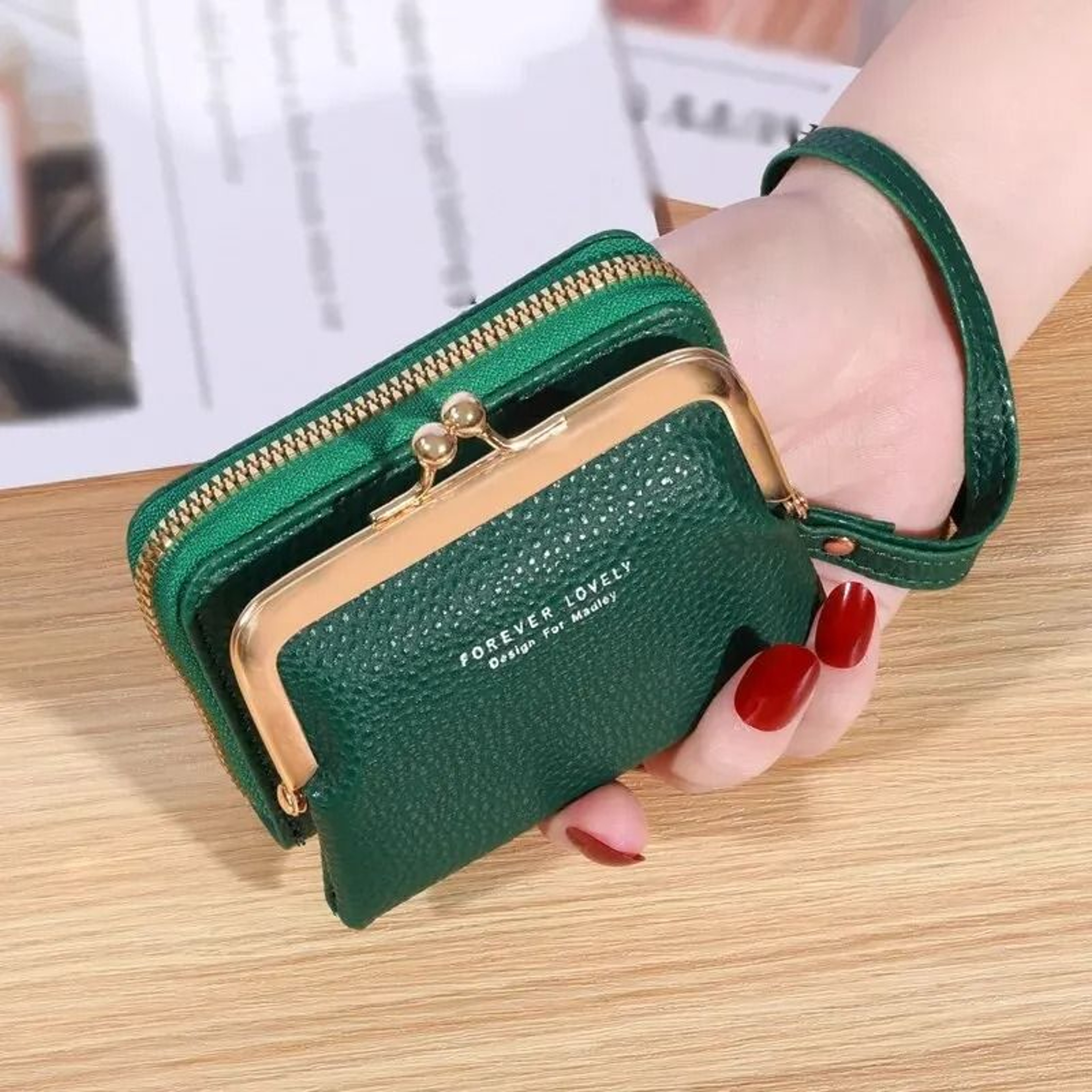 Compact Wristlet Wallet With Coin Clip And Card Storage 9