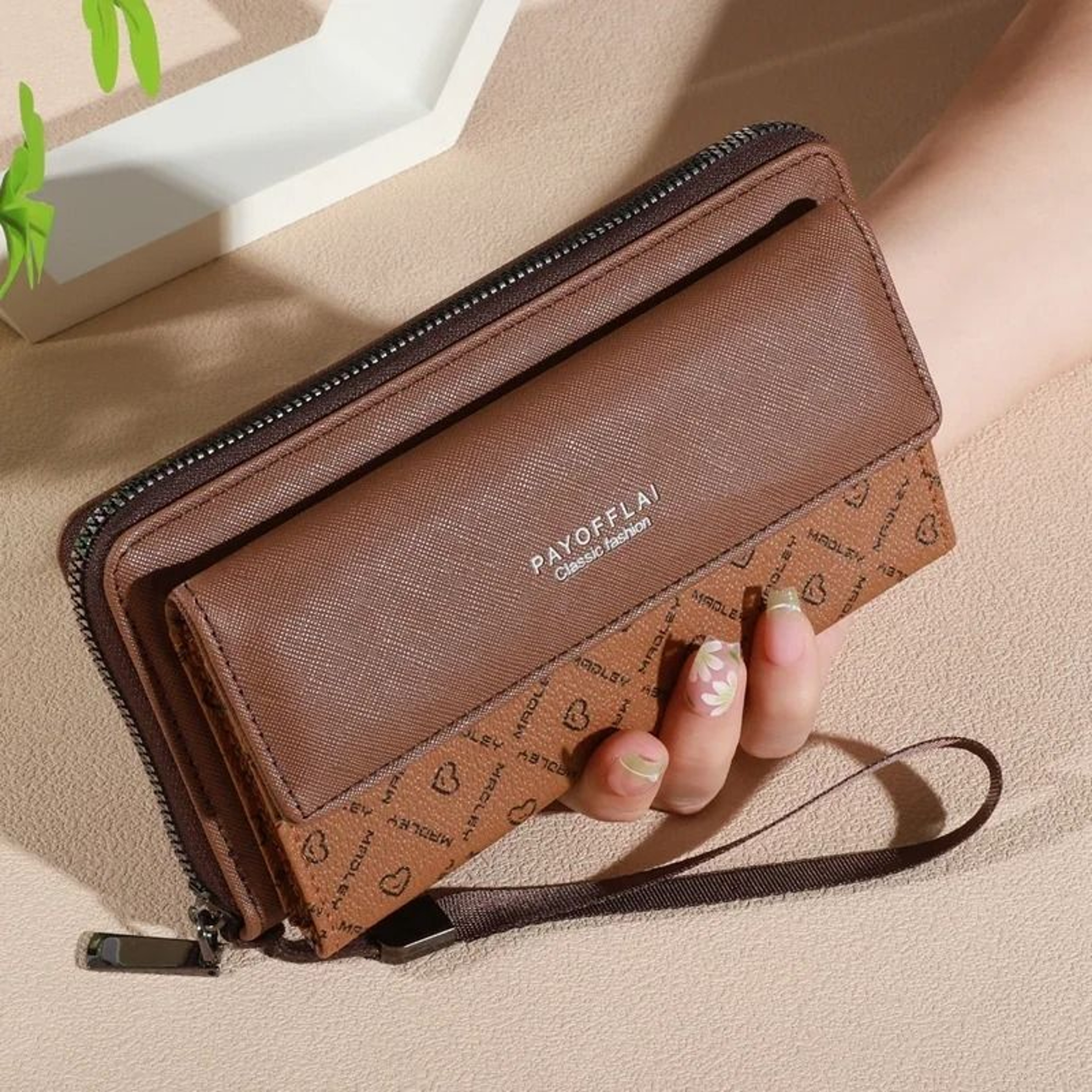 Mens Classic Faux Leather Wallet With Double Layers And Zippered Card Holder 9