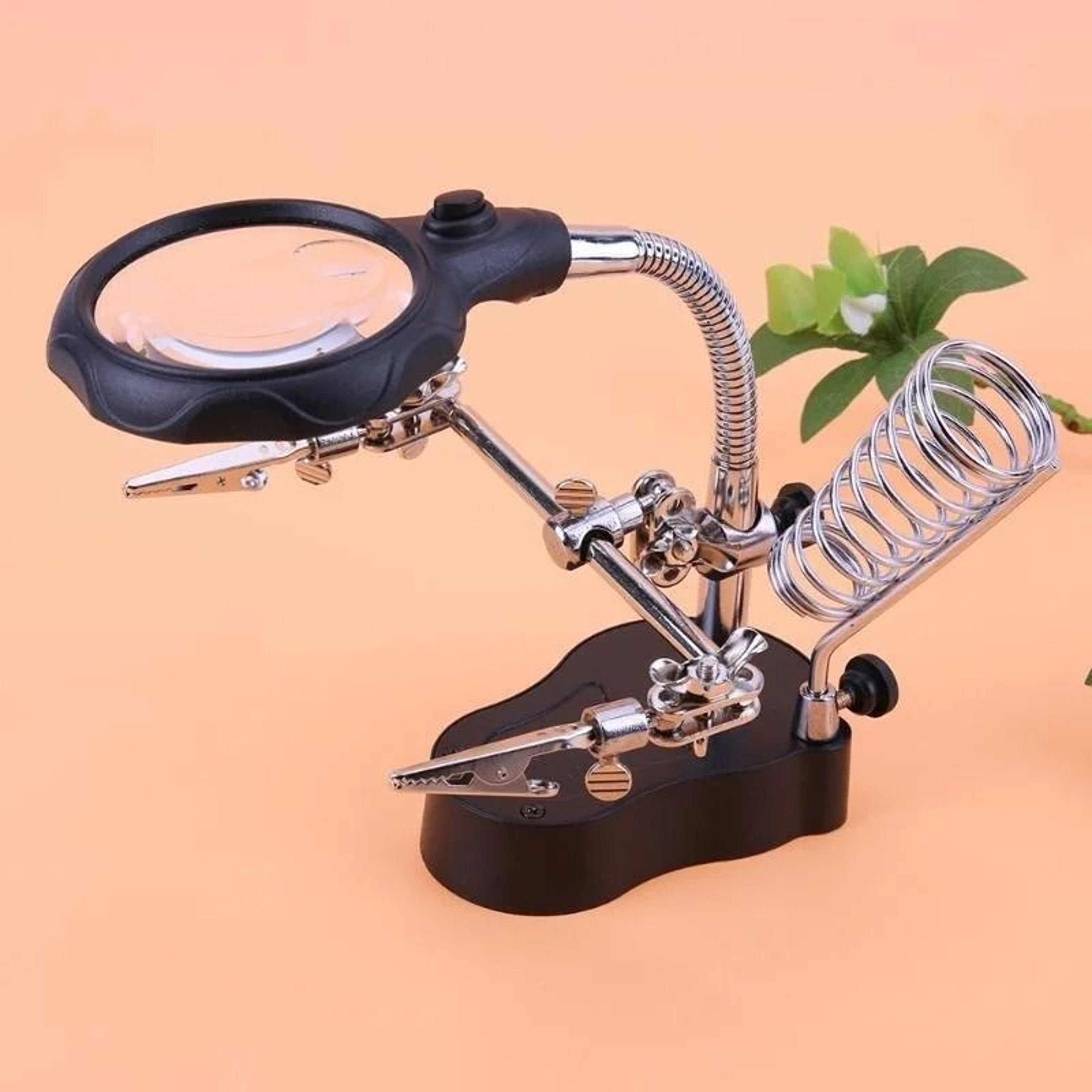 Desktop Magnifier With LED Lights And Adjustable Holder  Third Hand Soldering Tool 0