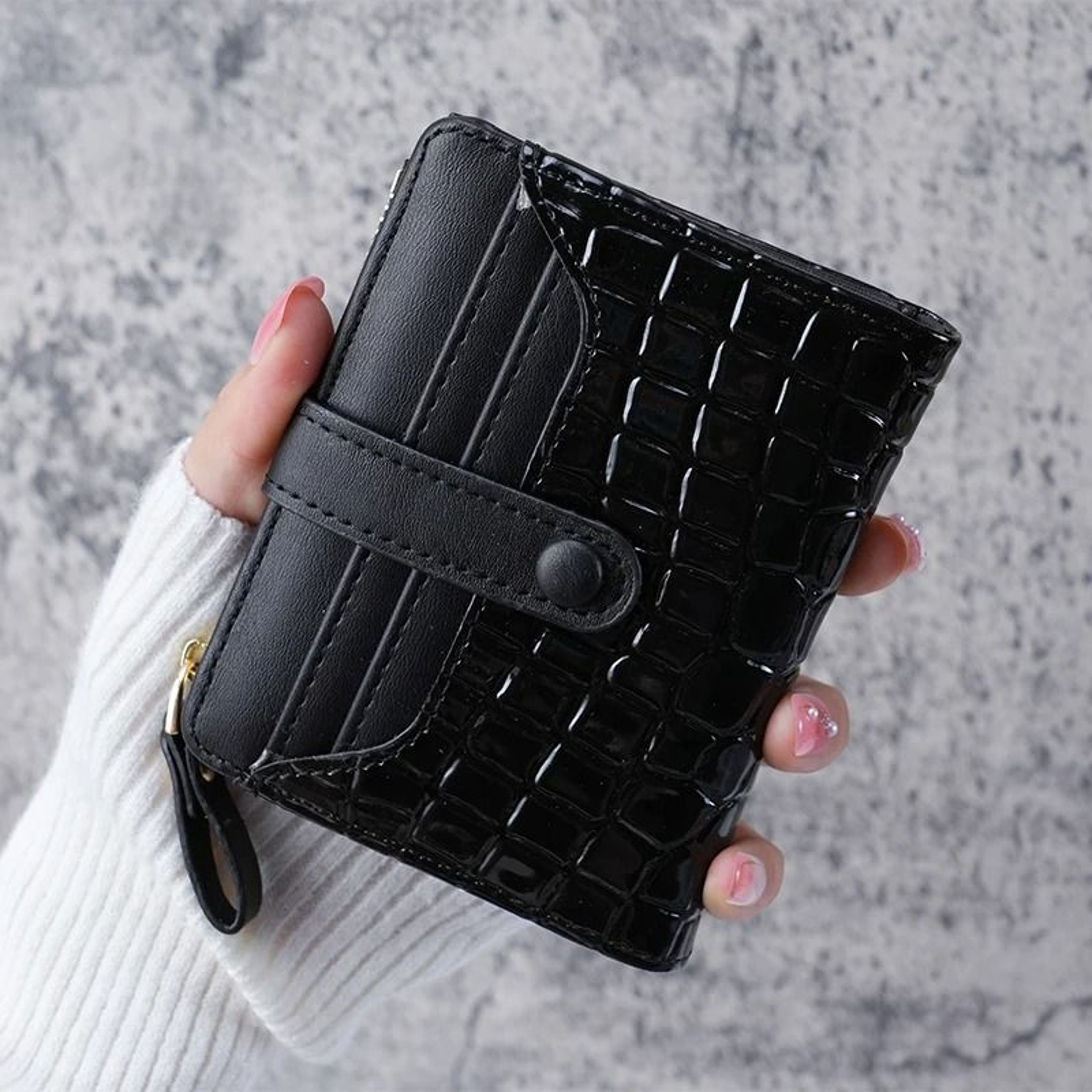 Mini Crocodile Print Clutch Wallet 1