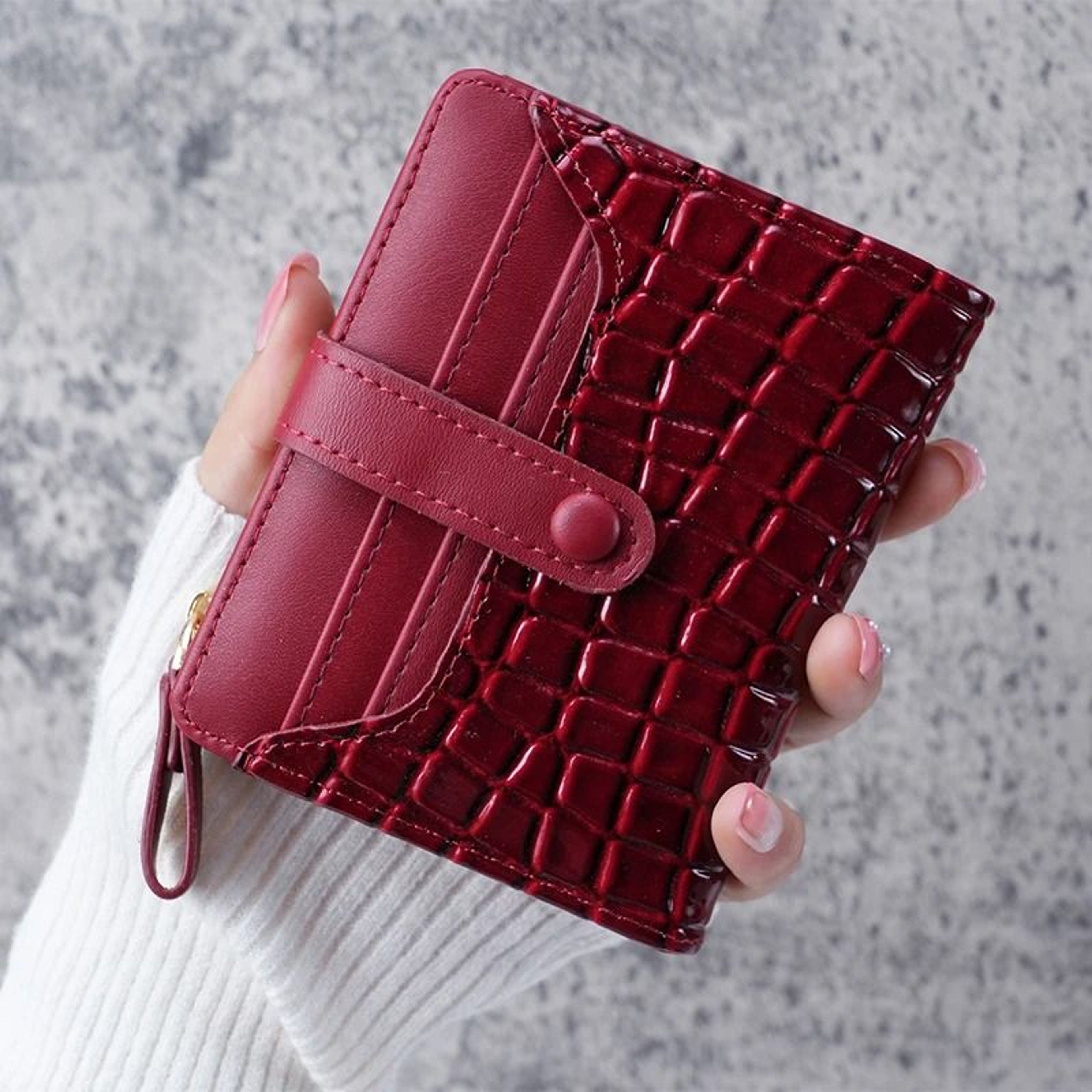 Mini Crocodile Print Clutch Wallet 12