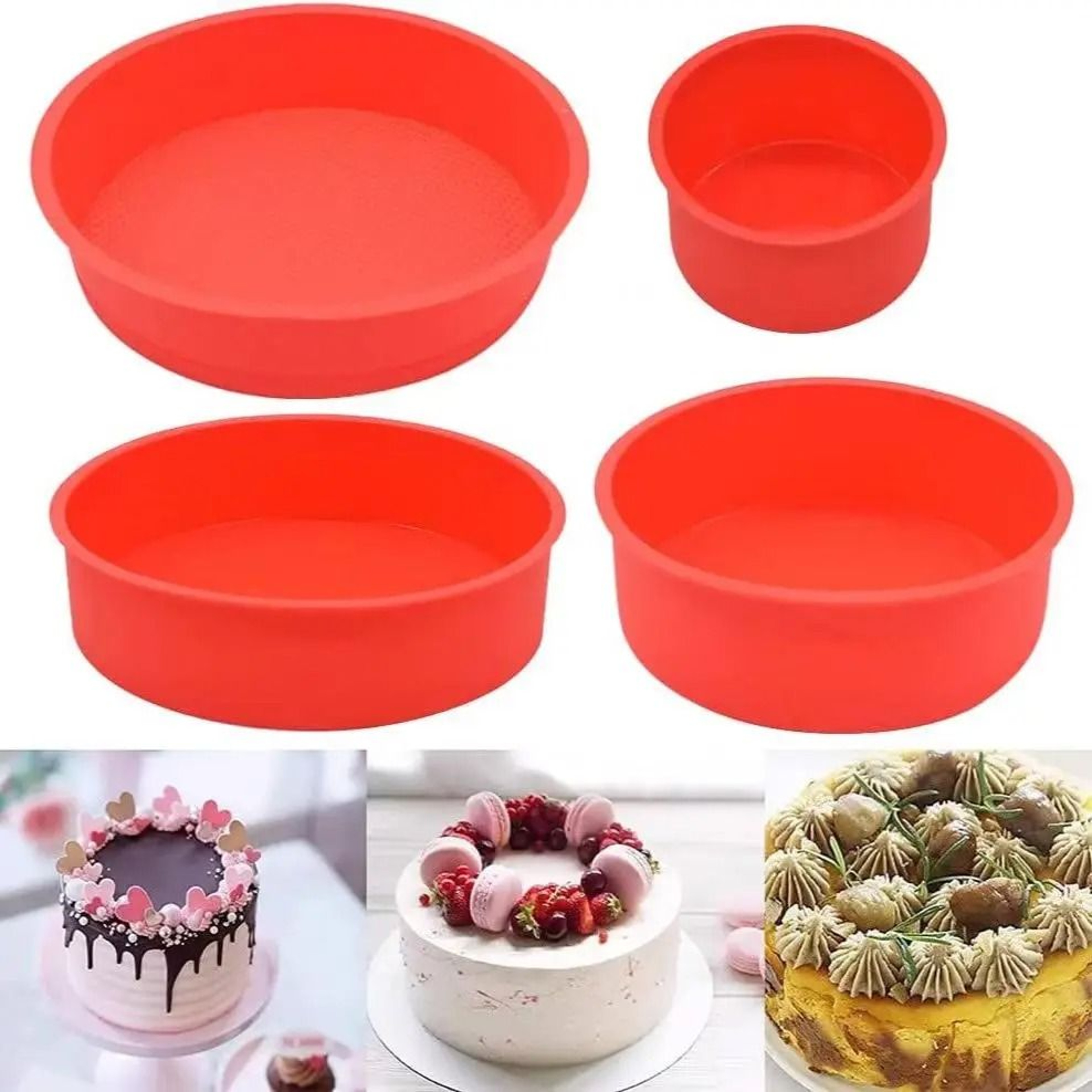 Round Silicone Cake Mold Baking Pan 4