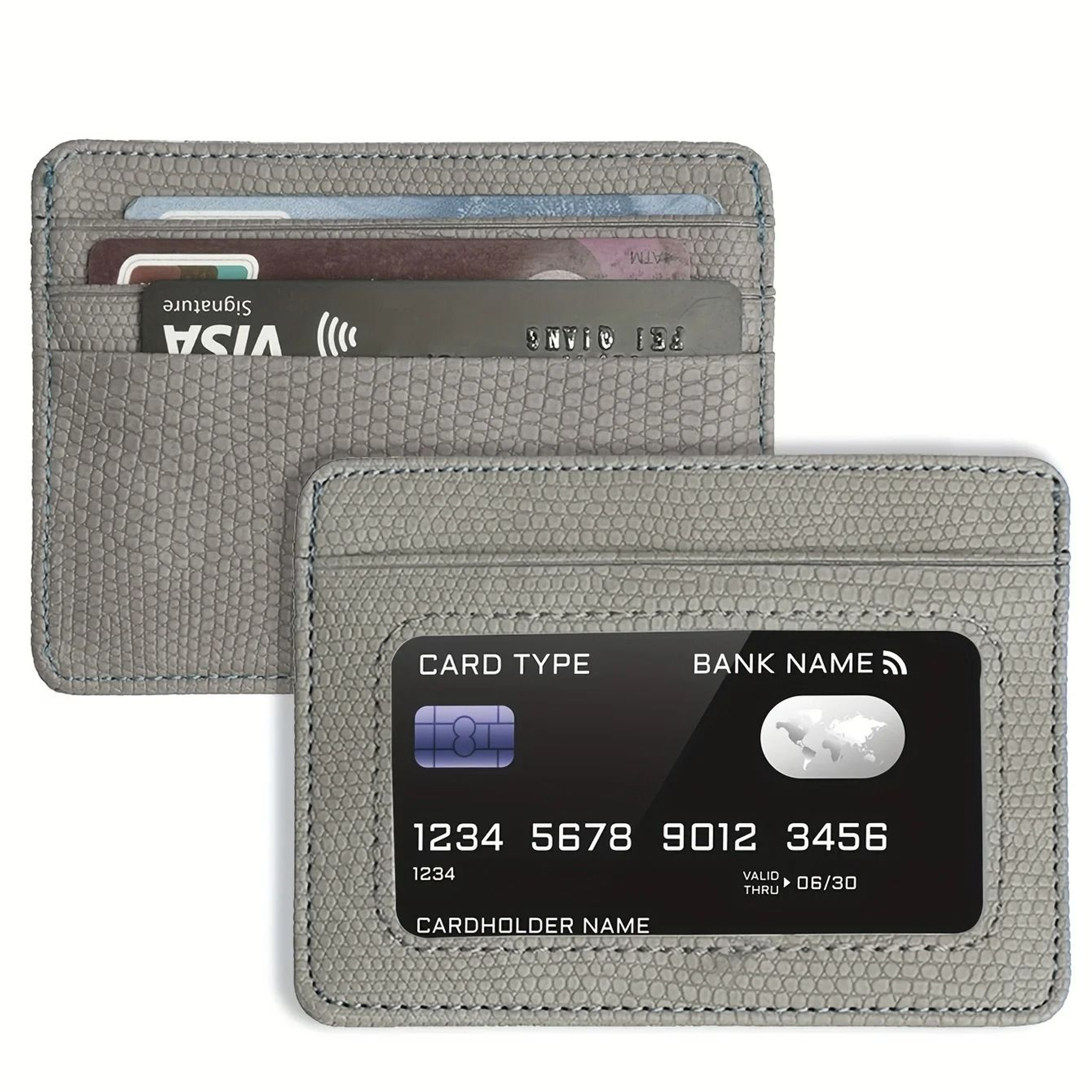 Minimalist Slim Credit Card Holder With ID Window 12