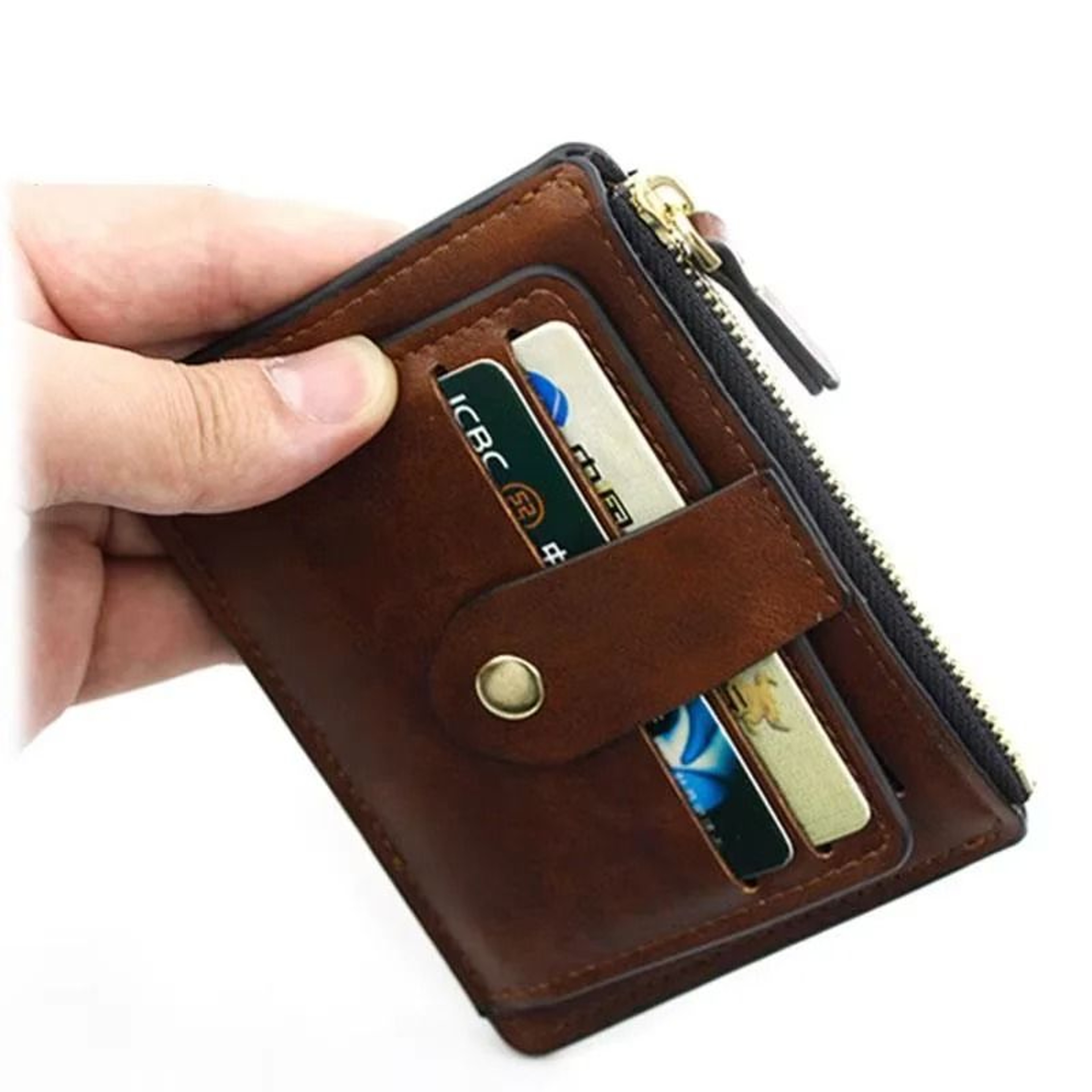 Mens Slim PU Leather Wallet With Coin Pocket 2