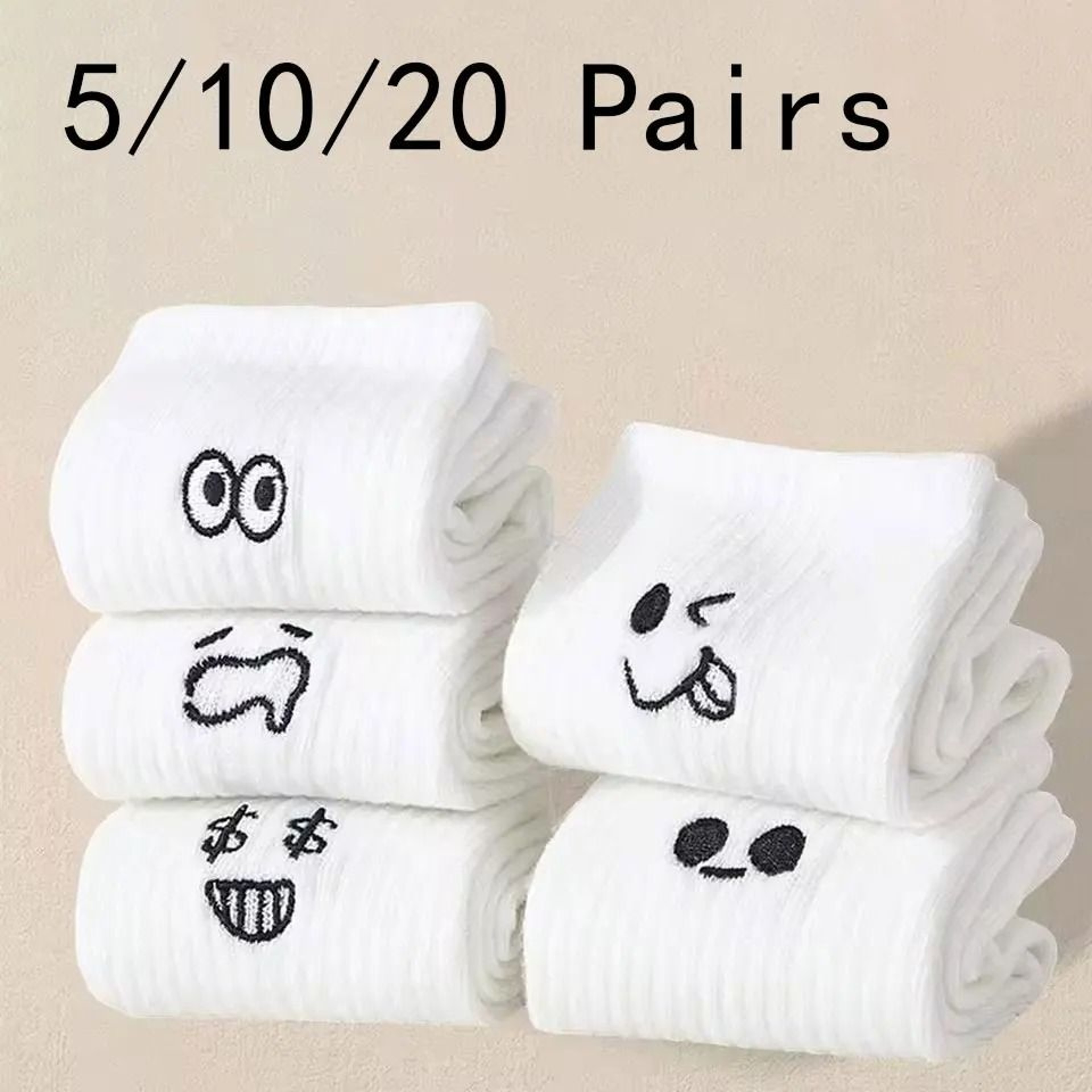Mens Soft Breathable Cartoon Expression Socks  MultiPair Packs 0